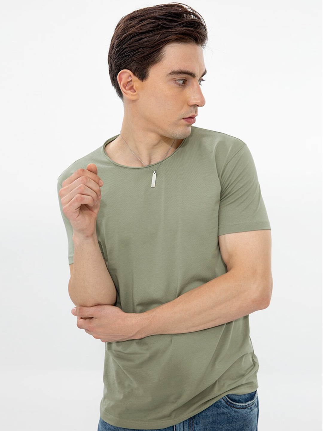 

Snitch Green Round Neck T-Shirt