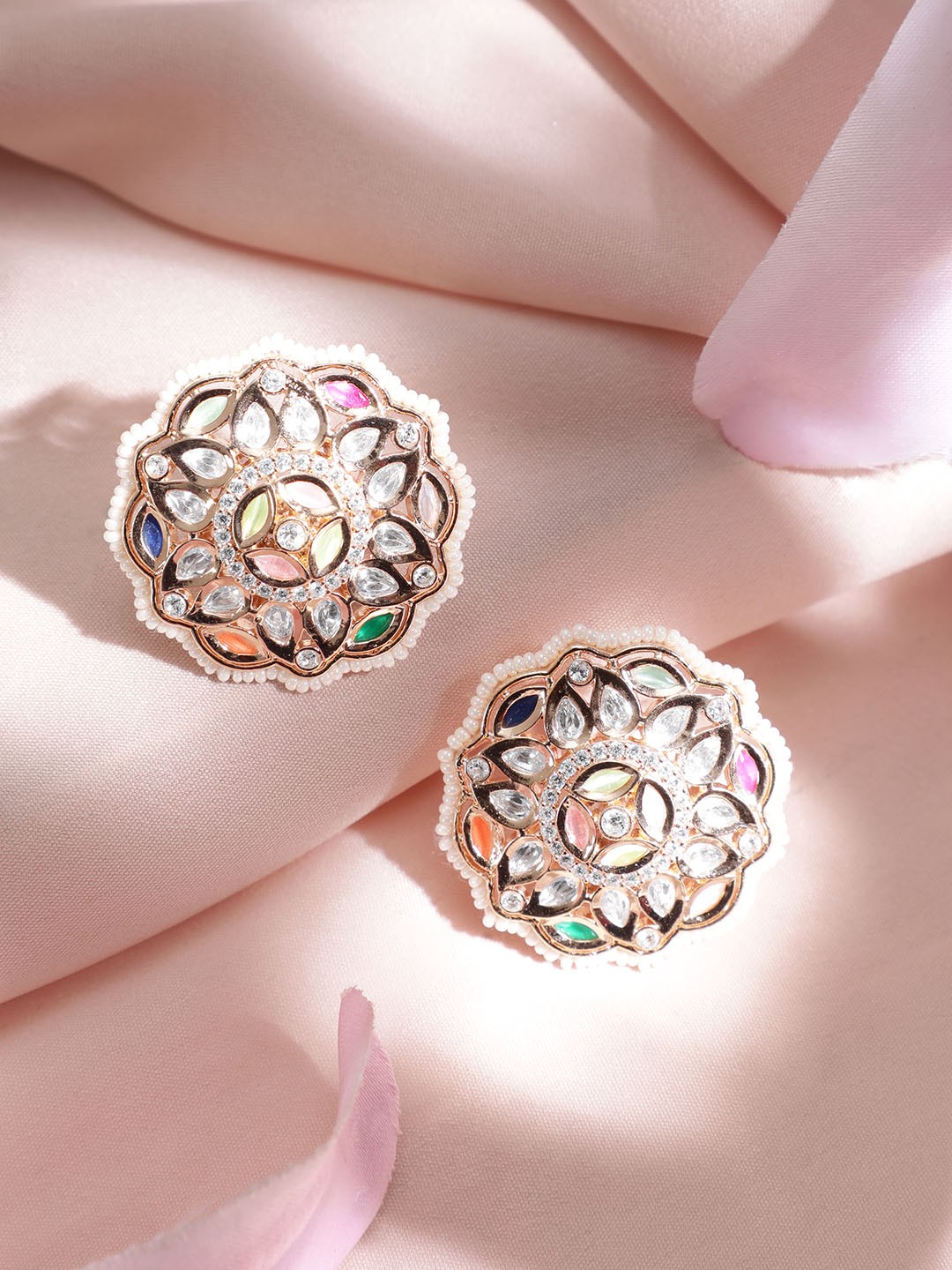 

Rubans Gold Plated Zircon Geometric Studs