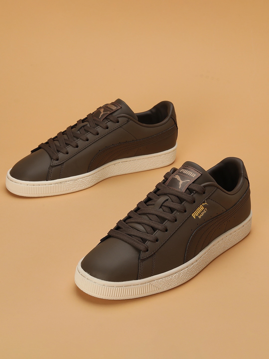 

Puma Men Basket Classic XXI Leather Sneakers, Brown