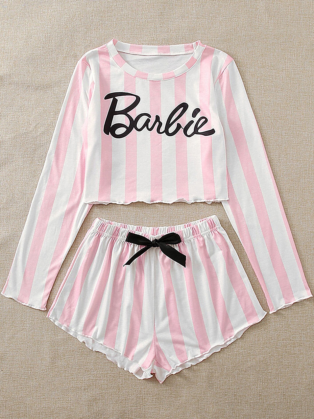 

LULU & SKY Women Pink Graphic Print Night suit