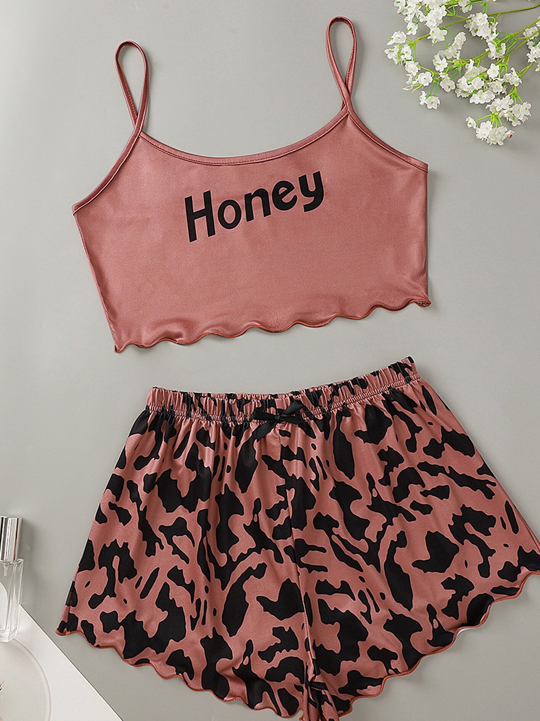 

LULU & SKY Women Brown Night suit