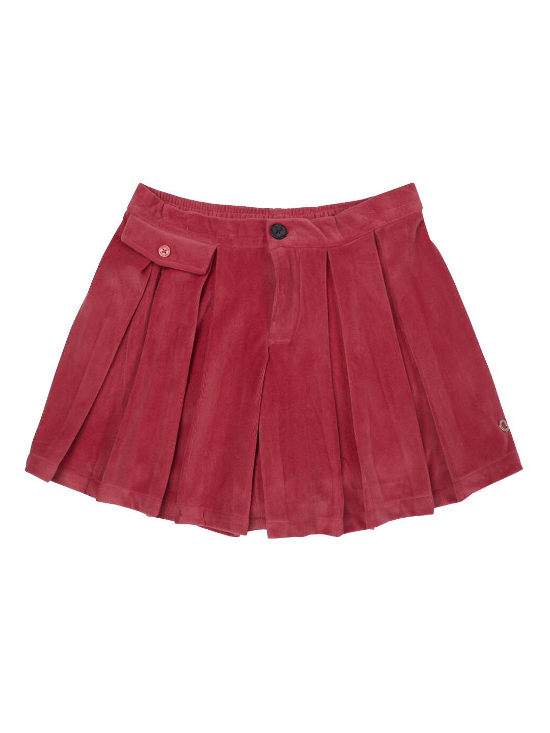 

Gini and Jony Girls Velvet Knife Pleated Divided A-Line Skirt, Red