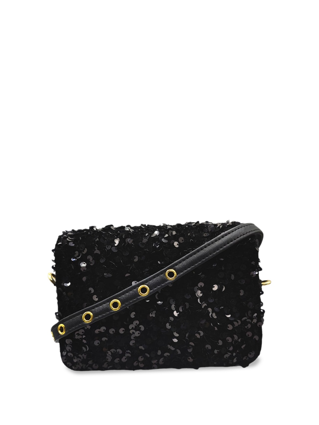 

Vdesi Sequins Embellished Sling Bag, Black