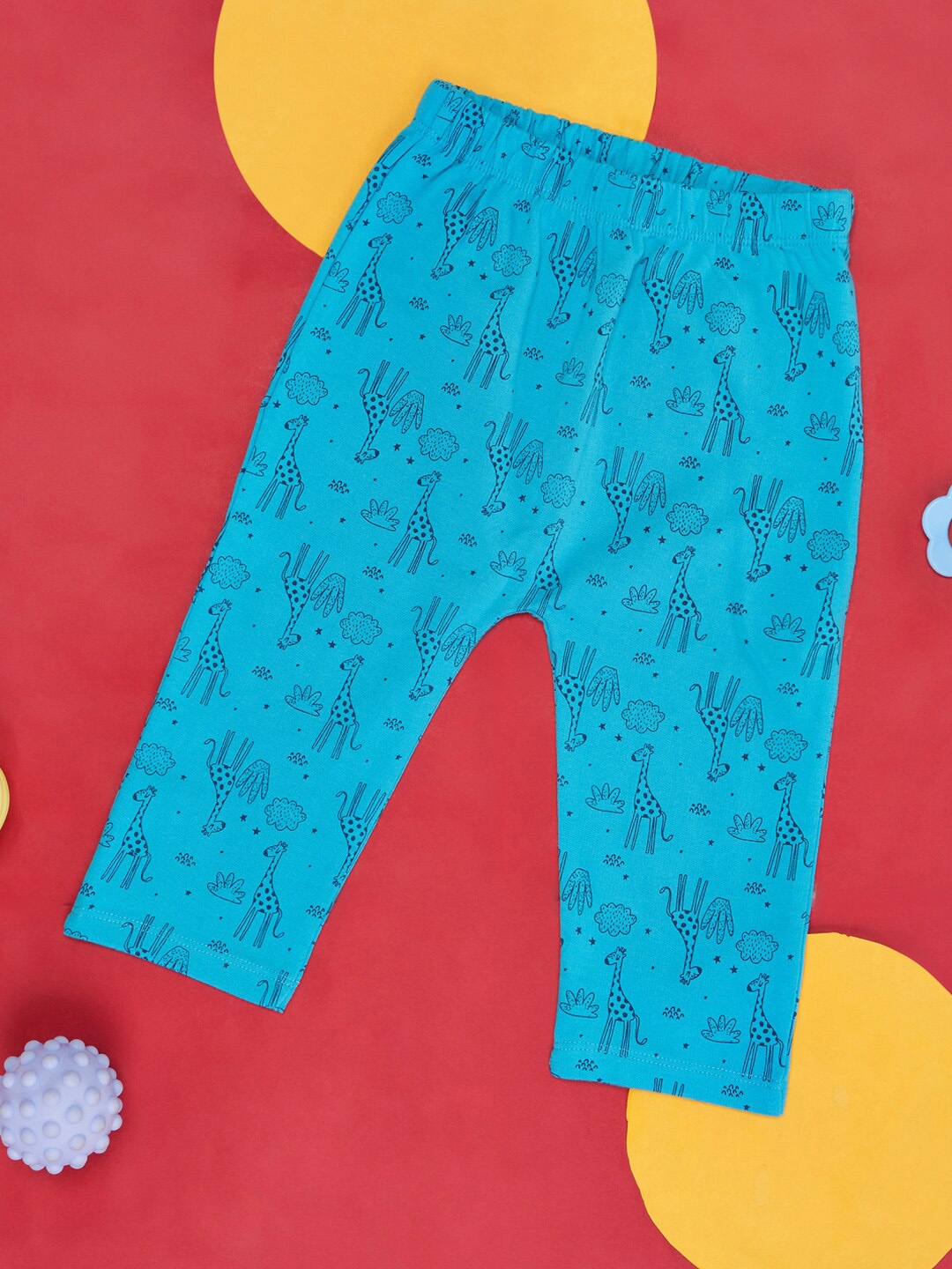 

YU by Pantaloons Infant Boys Printed Mid-Rise Cotton Lounge Pants, Teal