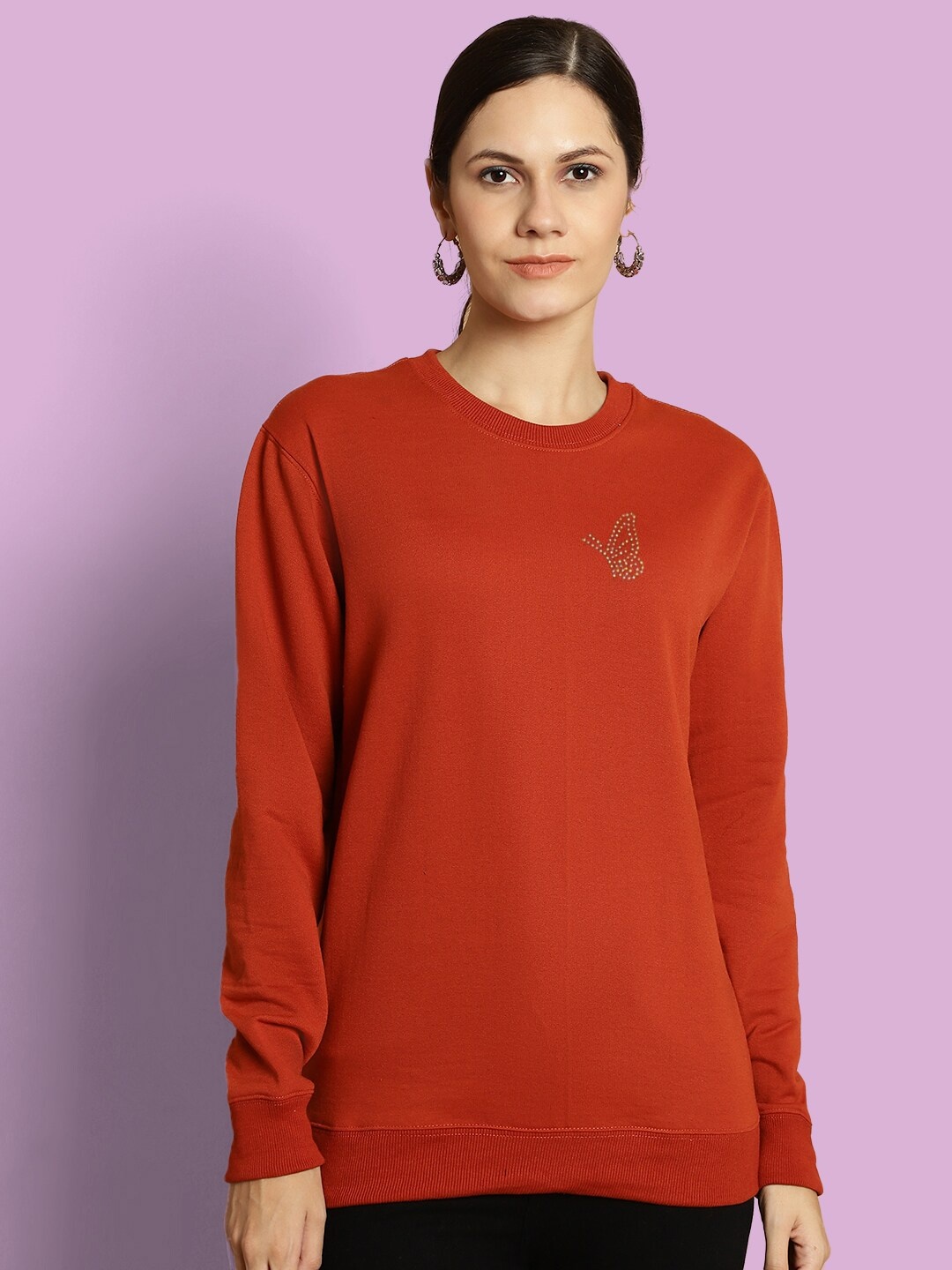 

urSense Round Neck Fleece Pullover, Red
