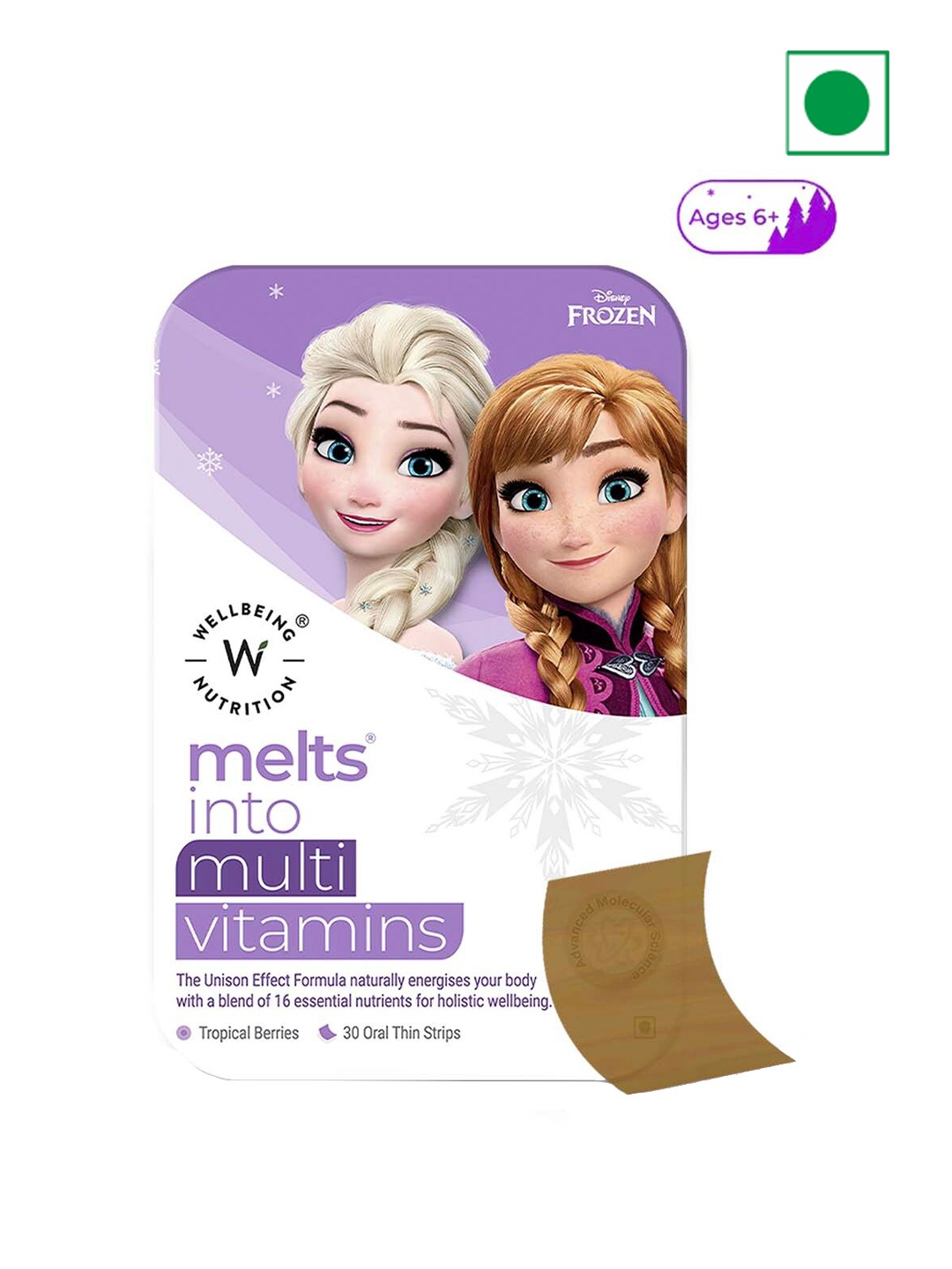 

Wellbeing Nutrition Kids Frozen Melts Into Tropical Berries Multivitamins - 30 Oral Strips, Purple