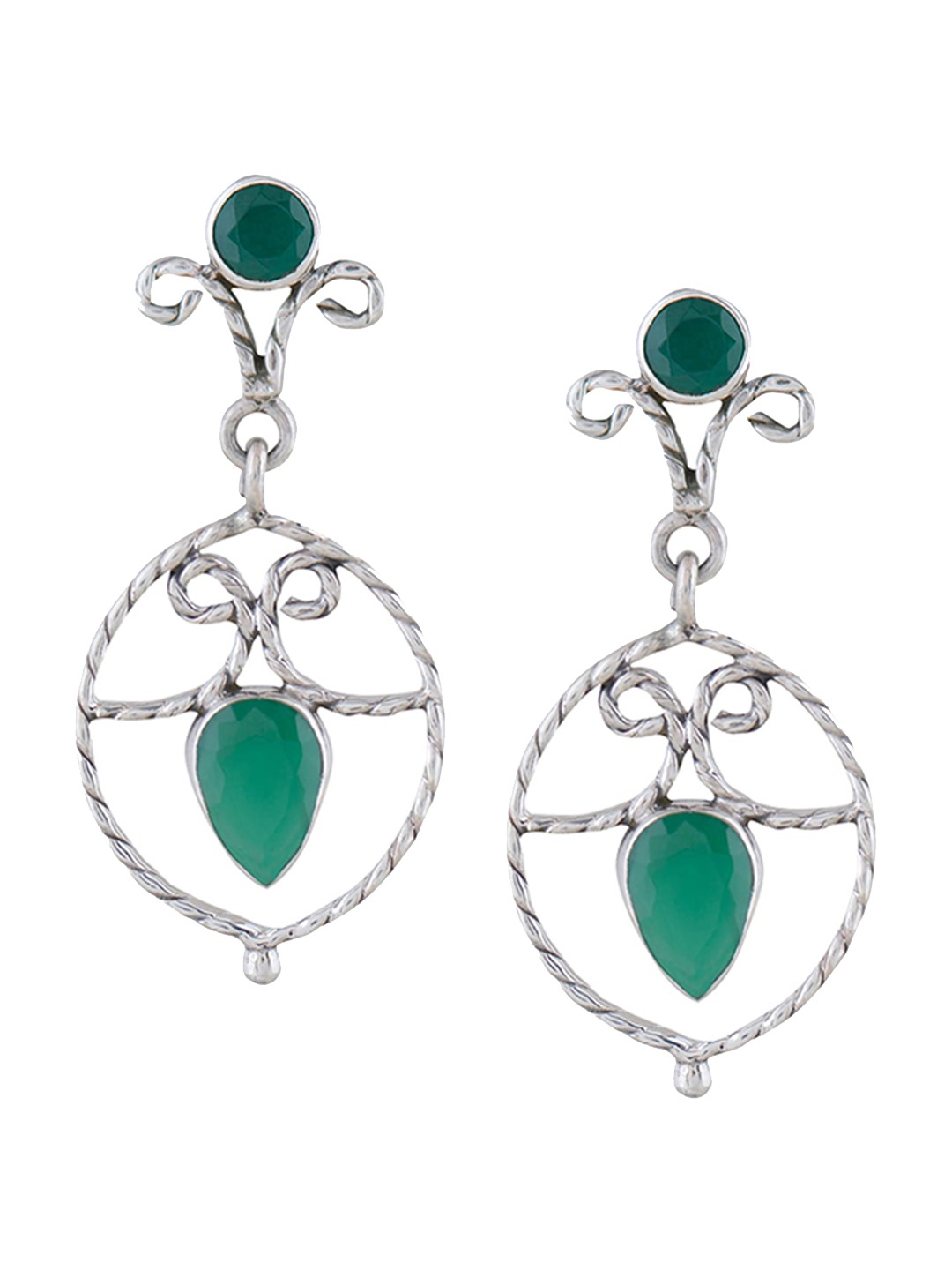 

Silverwala 925 Silver Contemporary Drop Earrings