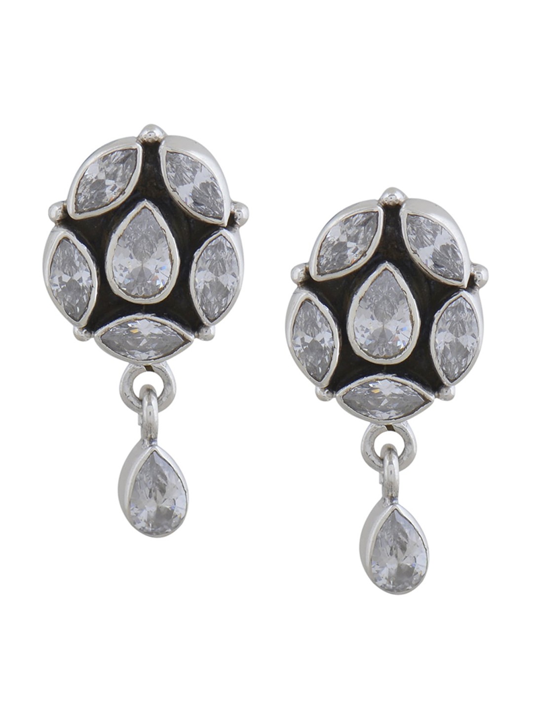 

Silverwala 925 Silver Silver-Toned Contemporary Drop Earrings