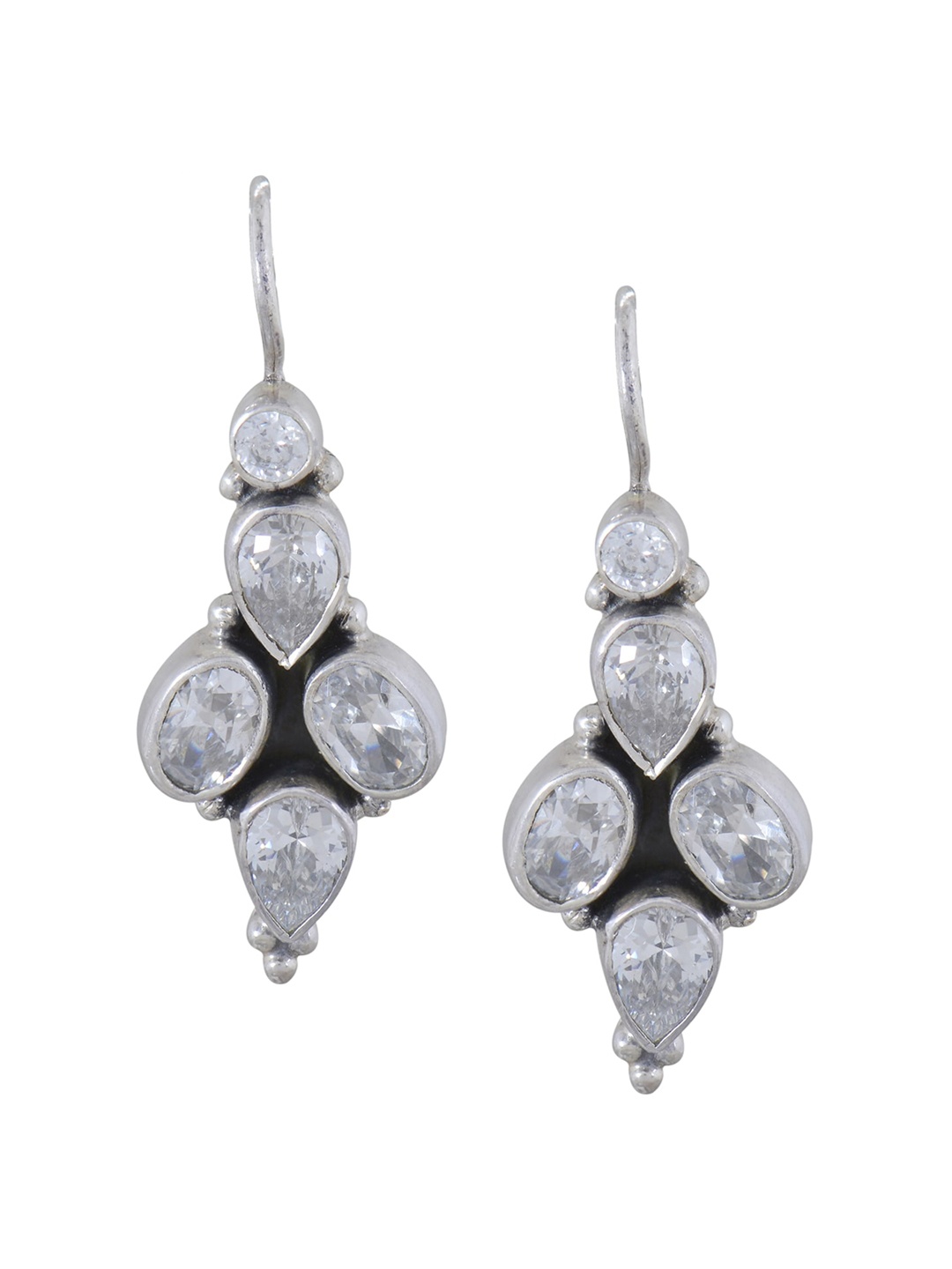

Silverwala 925 Sterling Silver CZ Studded Classic Drop Earrings