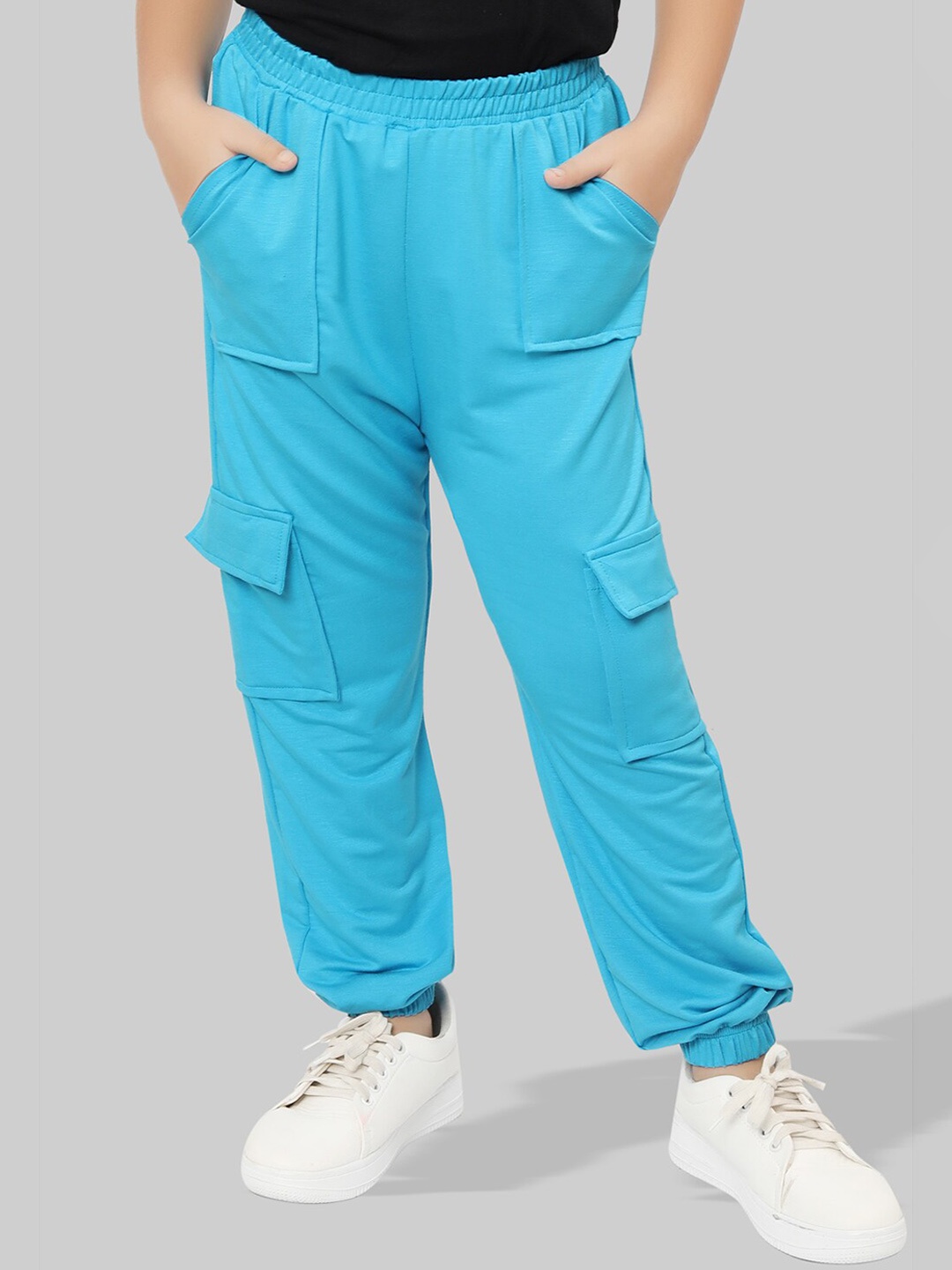 

Ninos Dreams Girls Mid-Rise Cargo Joggers, Blue