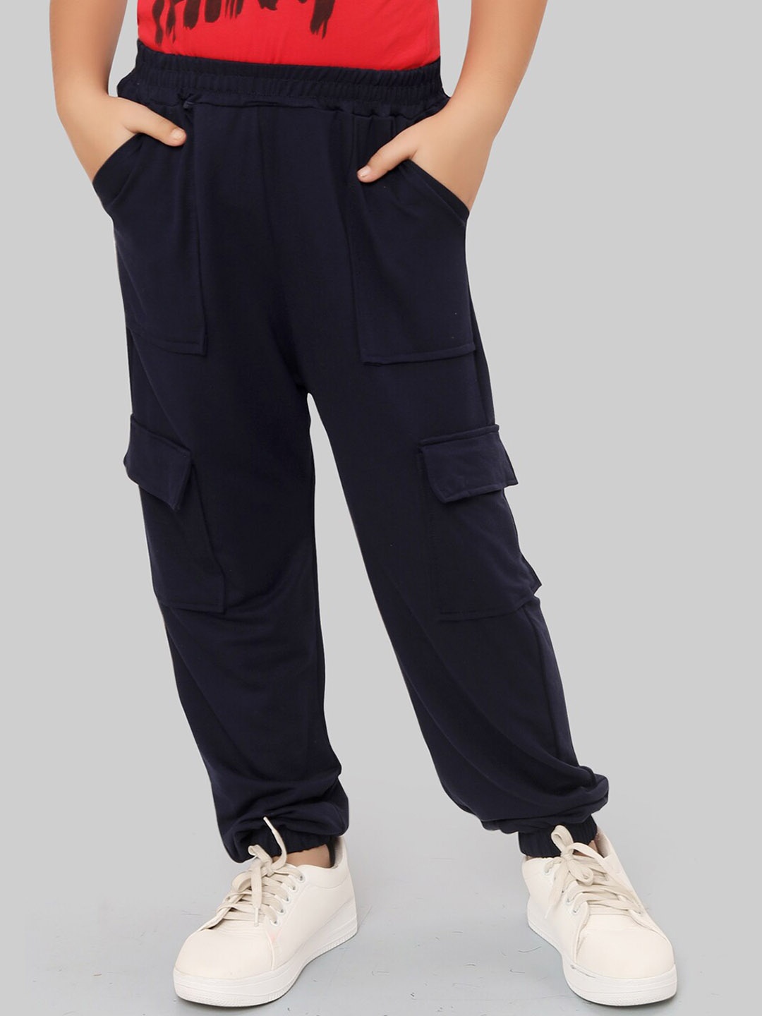 

Ninos Dreams Girls Mid-Rise Cargo Joggers, Navy blue