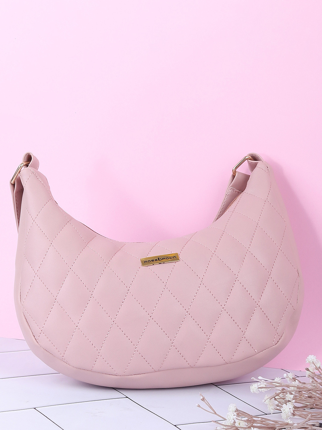 

ROSS BROWN Pink PU Shoulder Bag