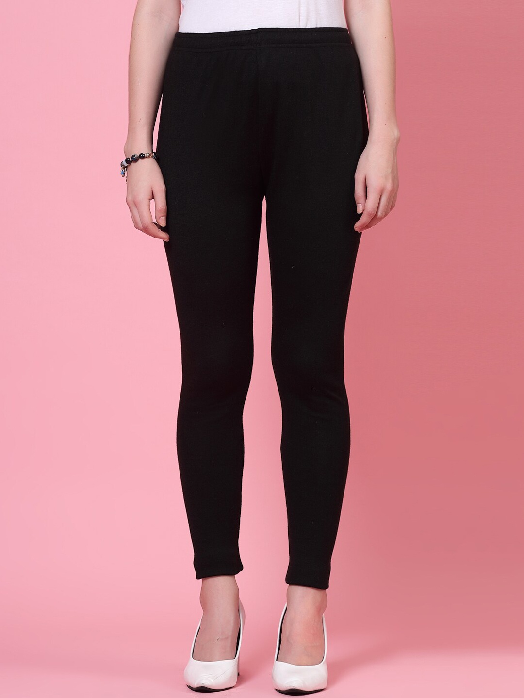 

Clora Creation Solid Woollen Legging, Black