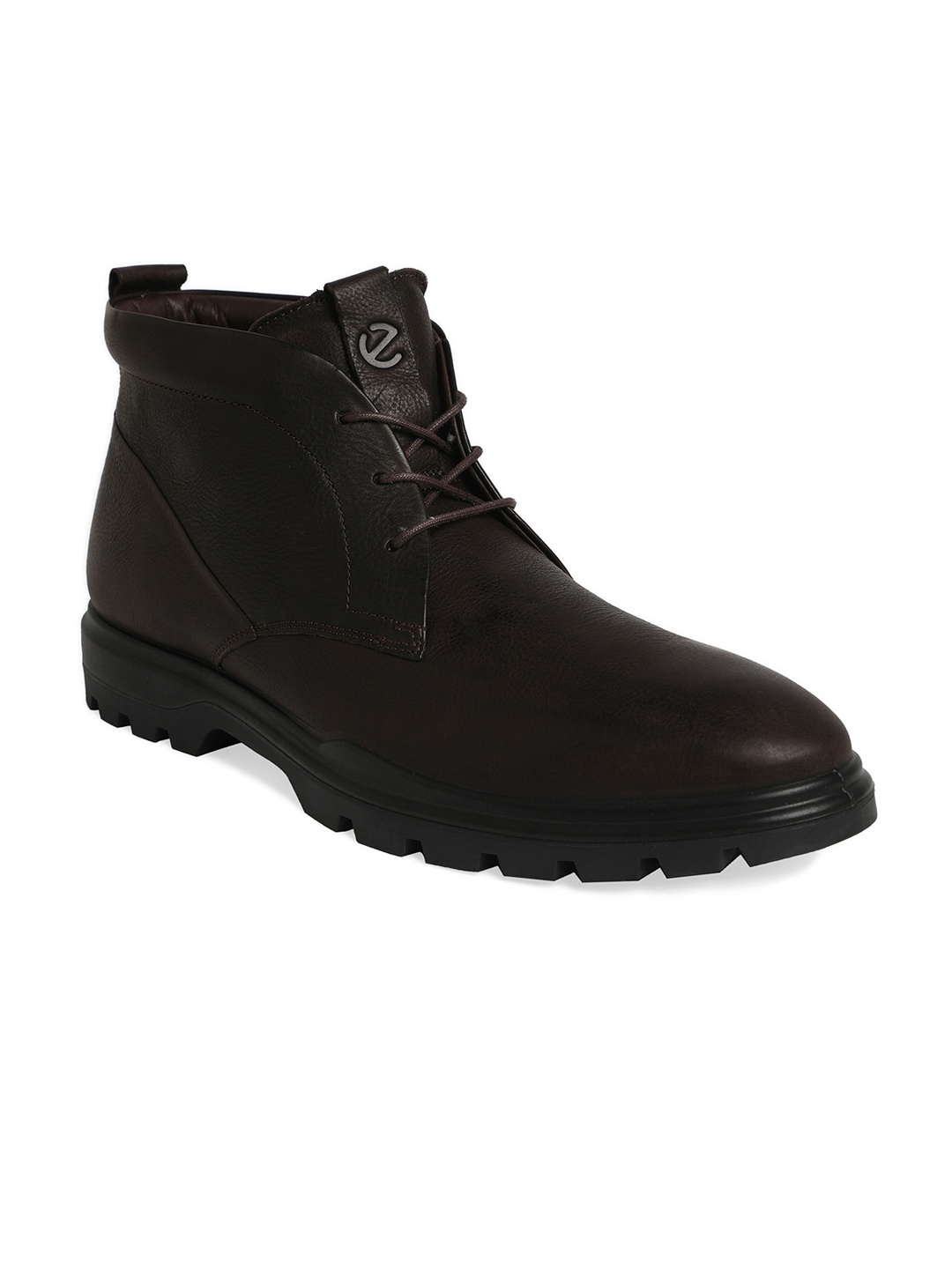 

ECCO Men Leather Mid-Top Platform Boots, Brown