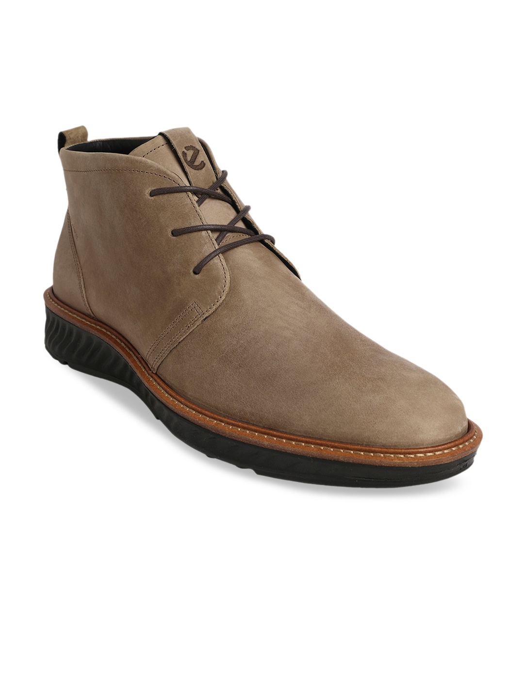 

ECCO Men Hybrid Mid-Top Leather Desert Boots, Brown
