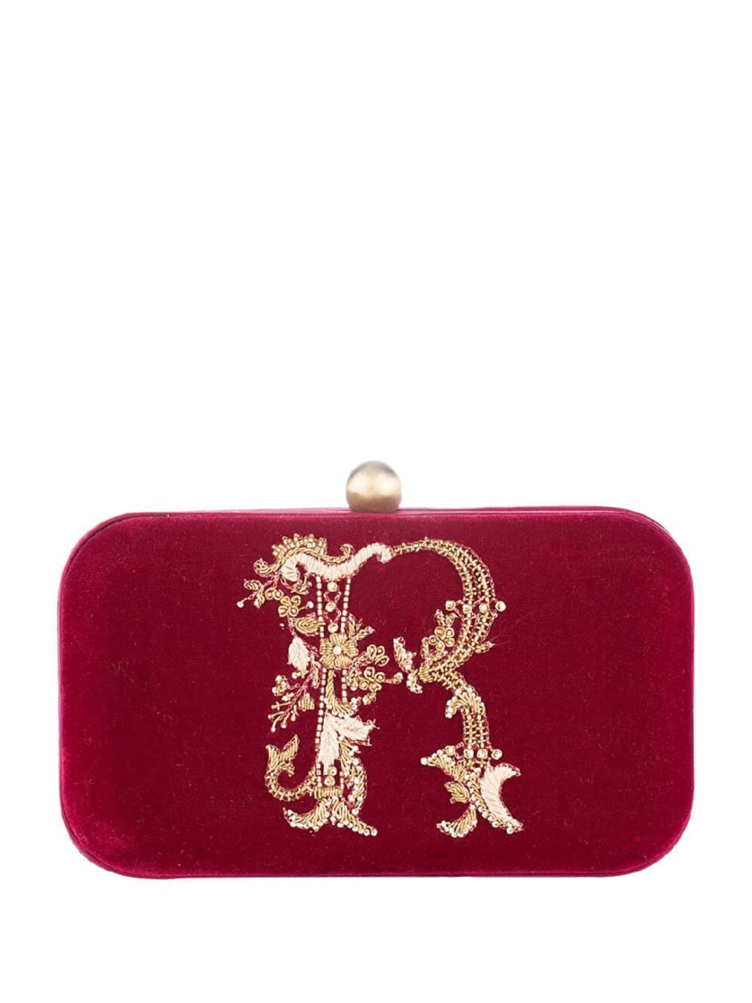 

Lovetobag Embellished Box Clutch, Red