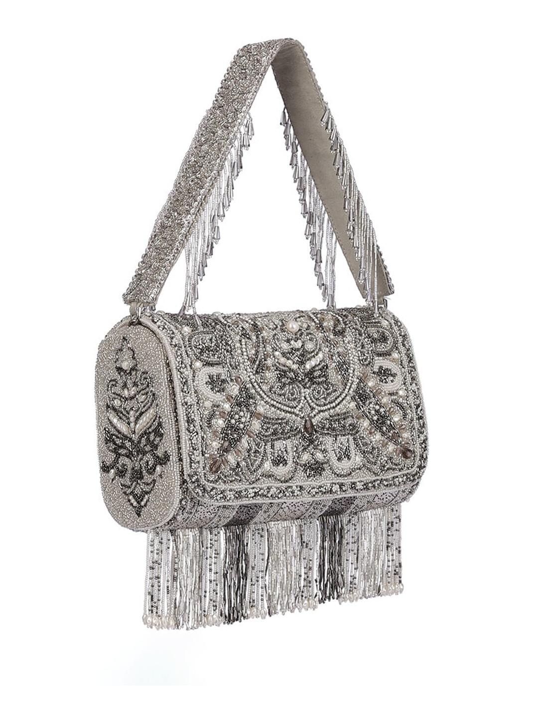 

Lovetobag Embellished Purse Clutch, Silver