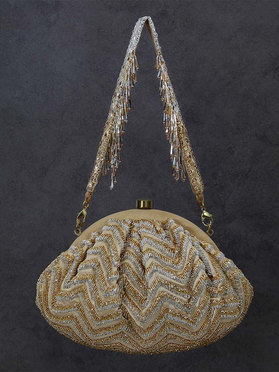 

Lovetobag Embellished Purse Clutch, Gold