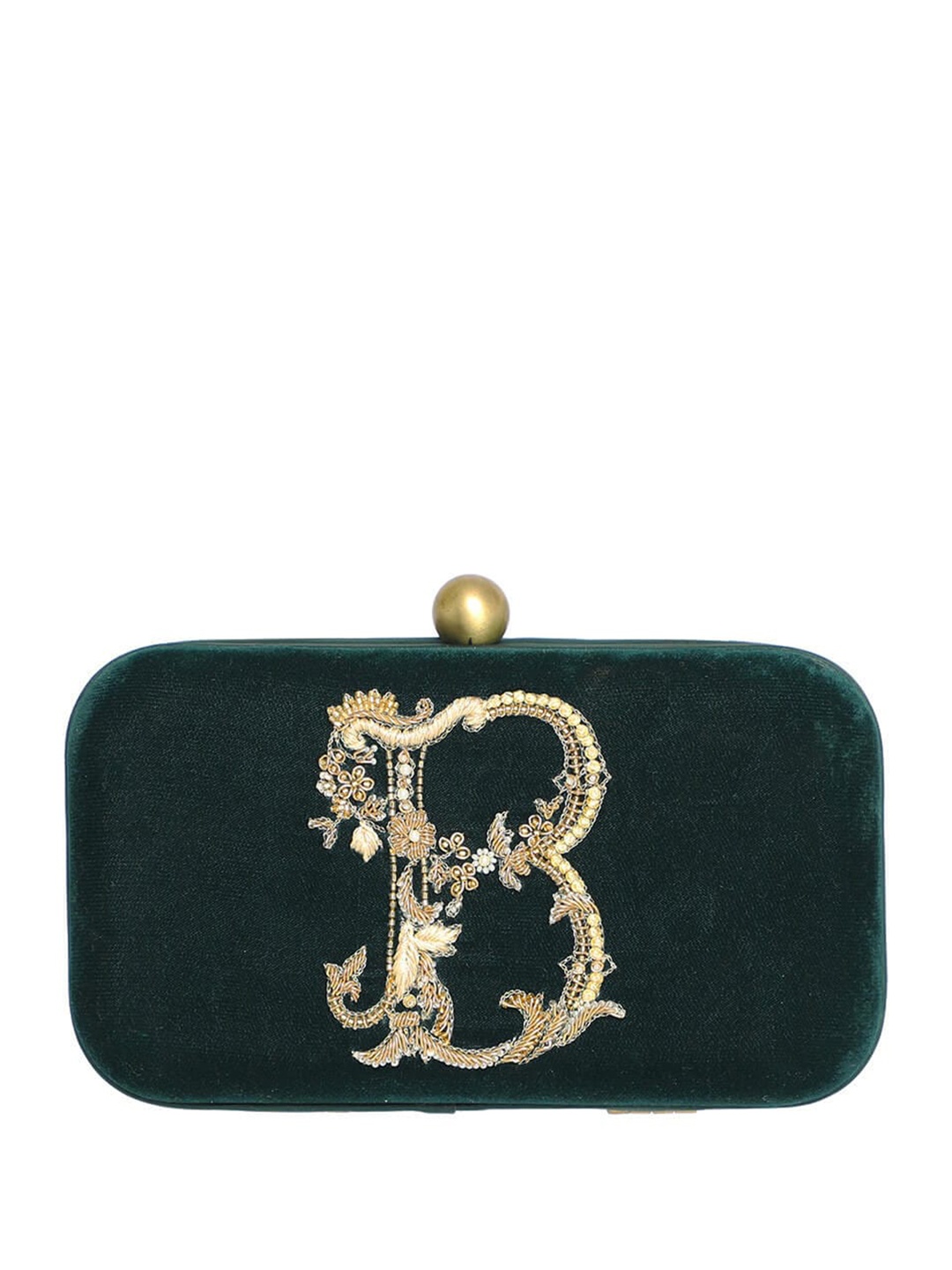 

Lovetobag Embellished Box Clutch, Green