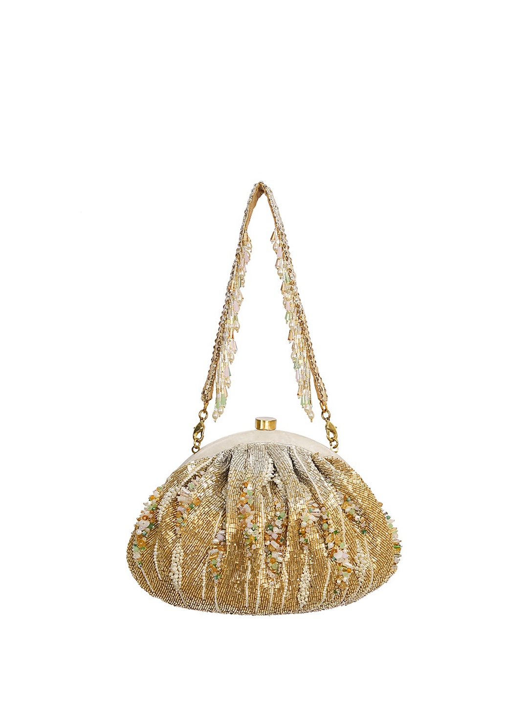 

Lovetobag Embellished Potli Bag, Gold