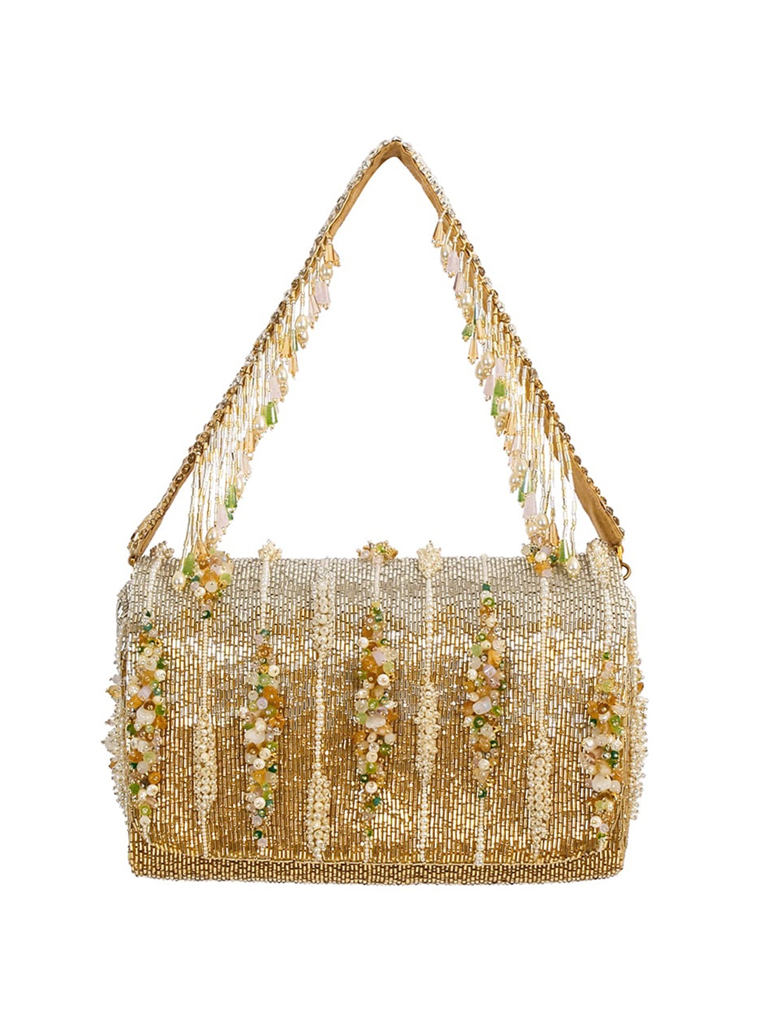 

Lovetobag Embellished Fabric Purse Clutch, Gold