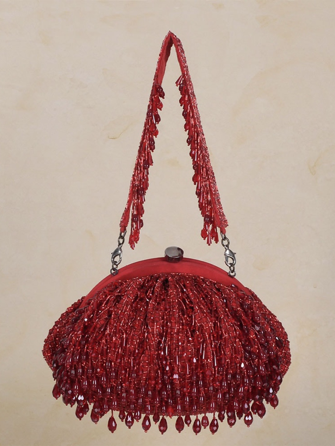 

Lovetobag Embellished Potli Bag, Red