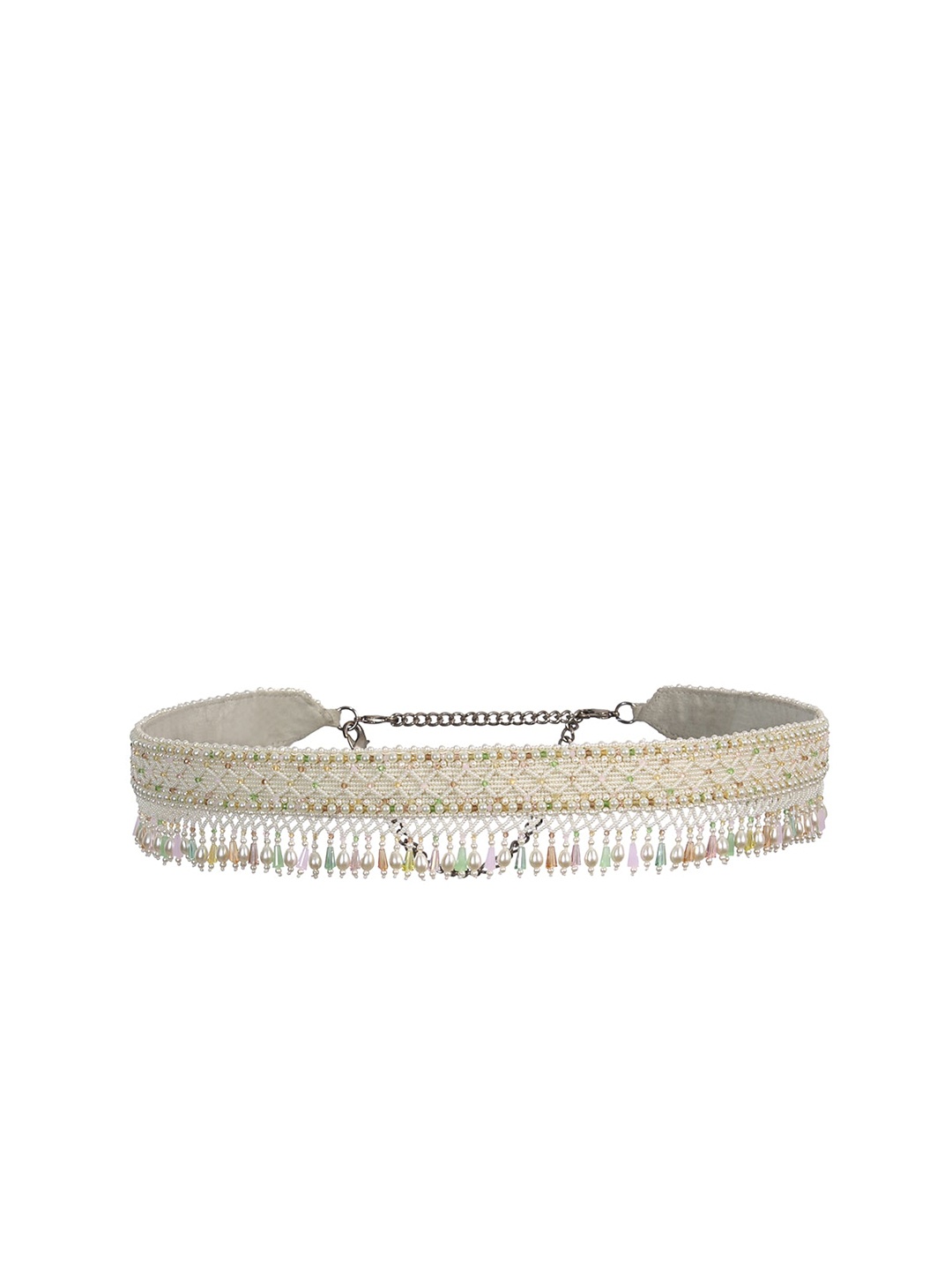 

Lovetobag Women Embellished Belt, White