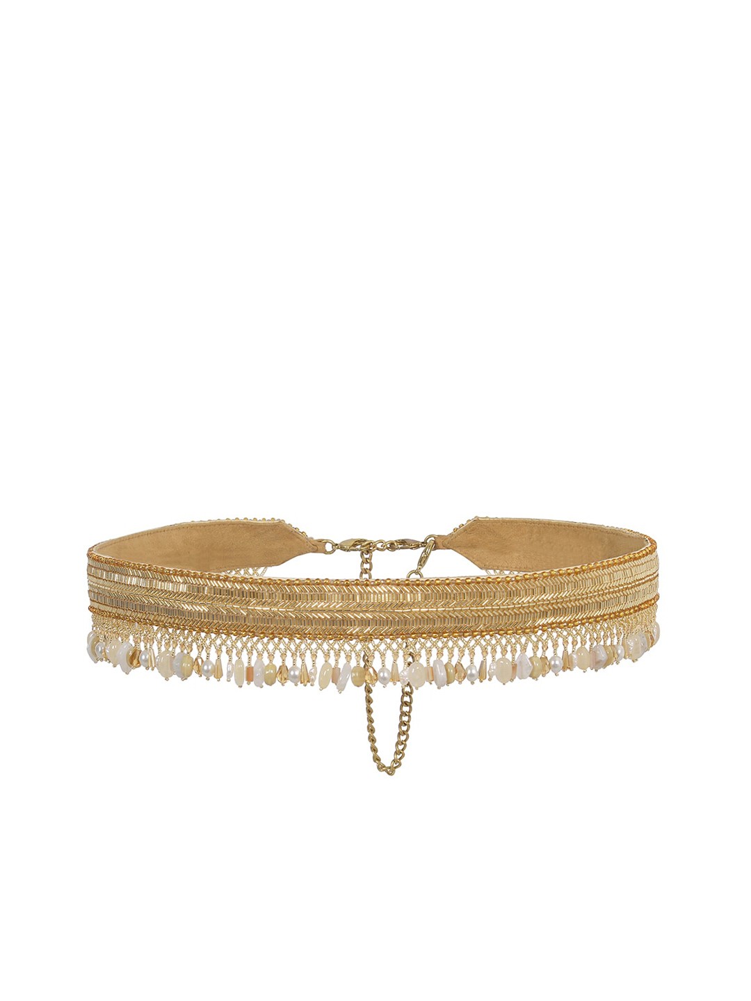 

Lovetobag Women Embellished Belt, Gold