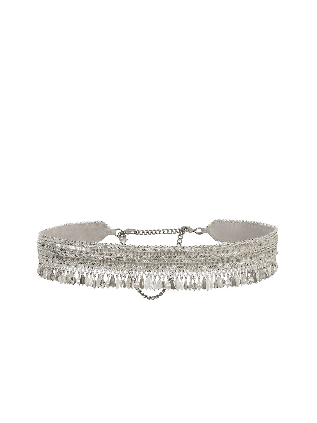 

Lovetobag Women Embellished Belt, Silver
