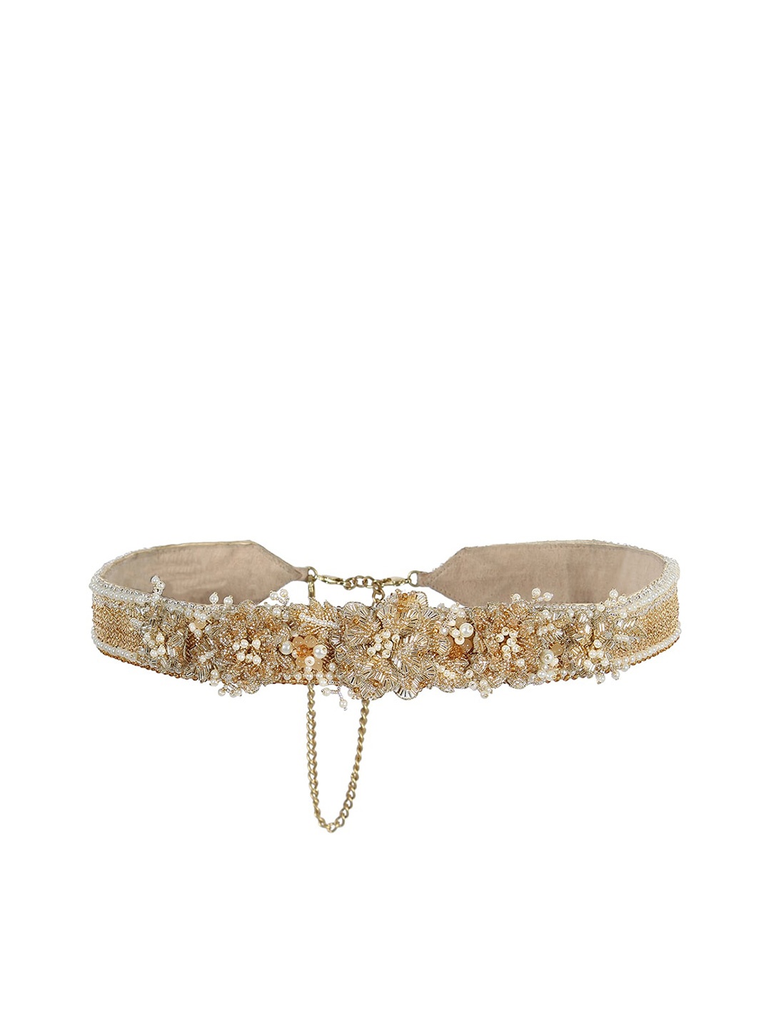 

Lovetobag Women Embellished Belt, Gold