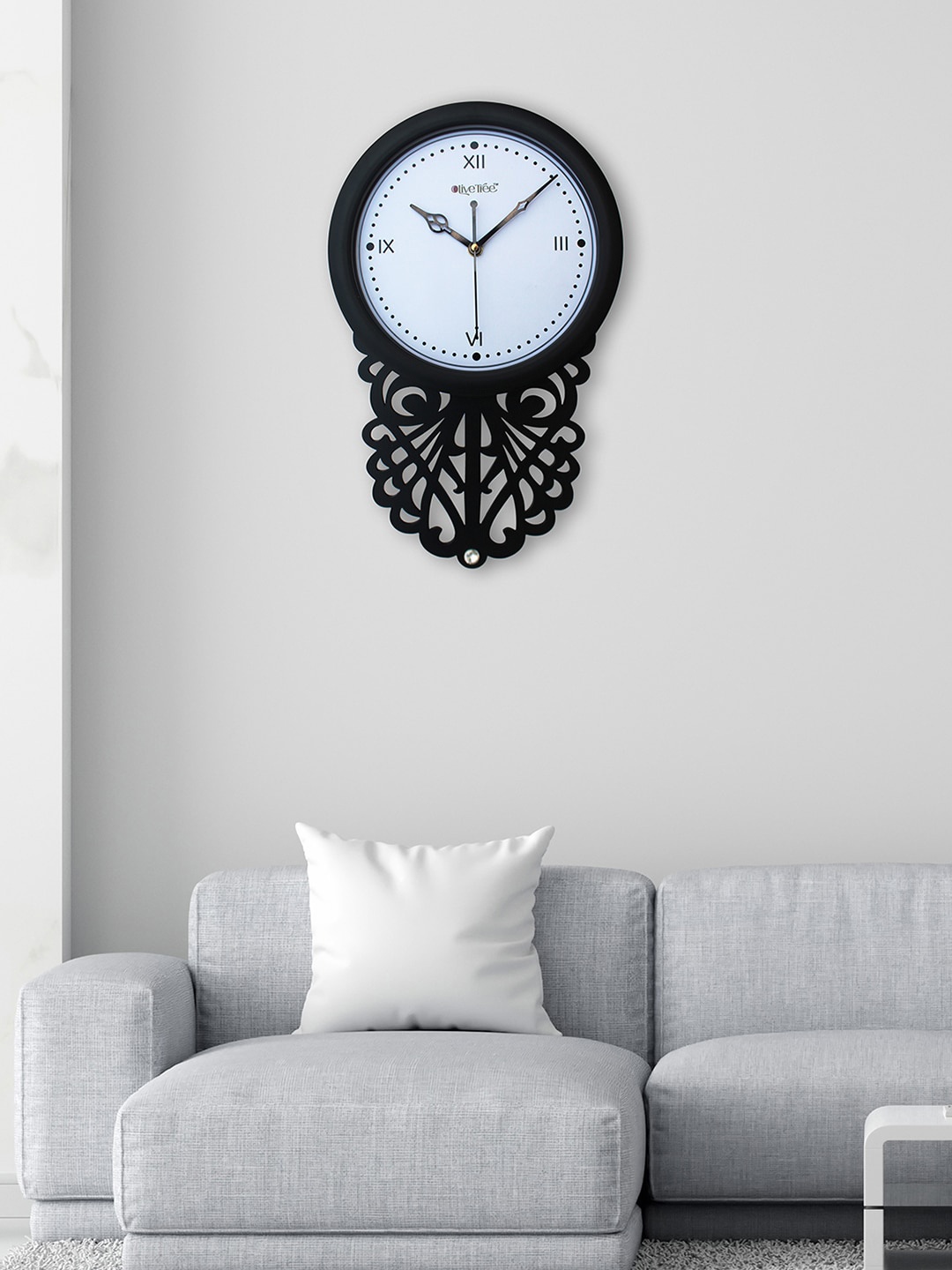 

OLIVE TREE Black Contemporary Wooden Analogue Wall Clock