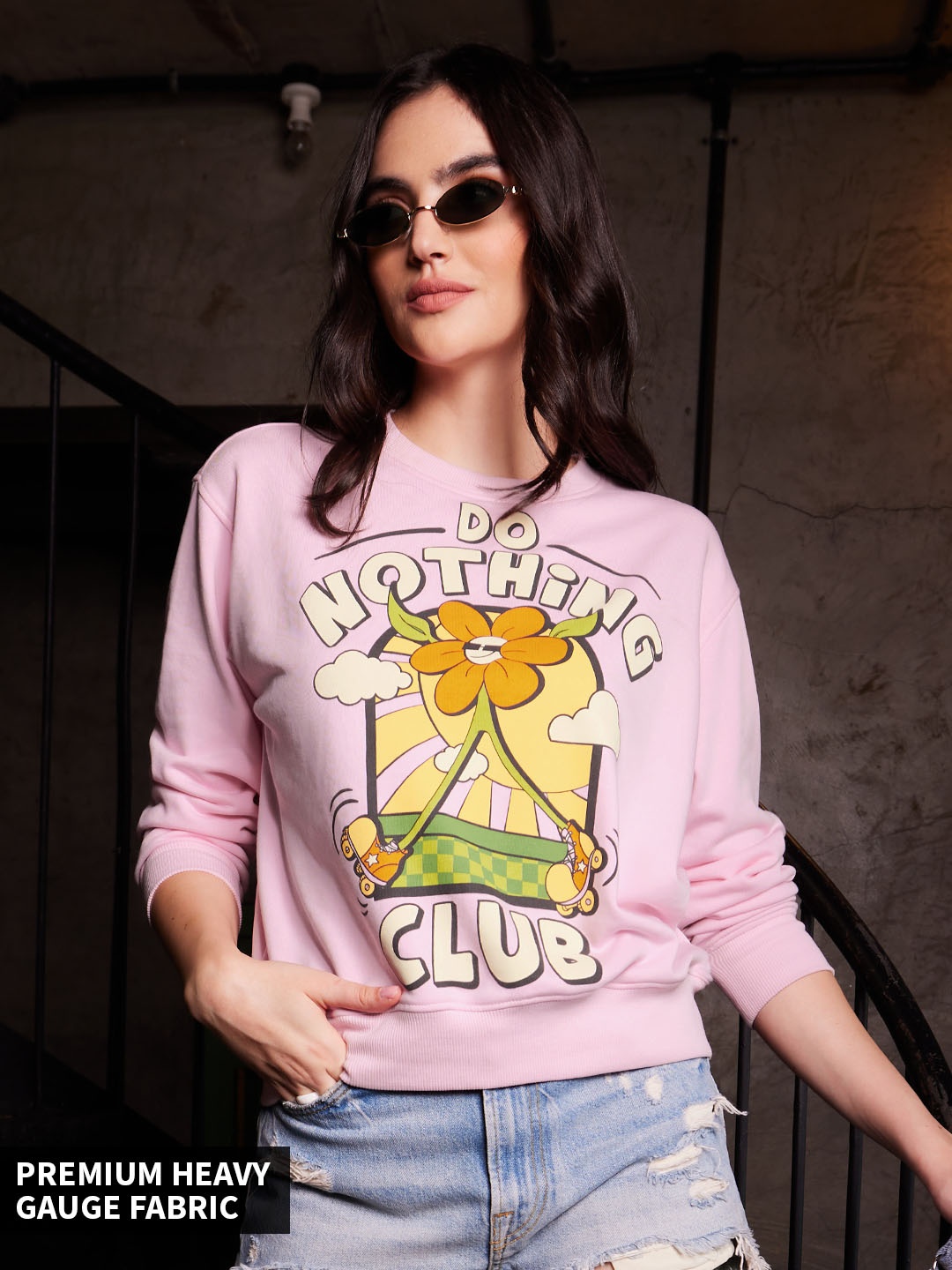 

The Souled Store Graphic Printed Long Sleeves Sweatshirt, Pink