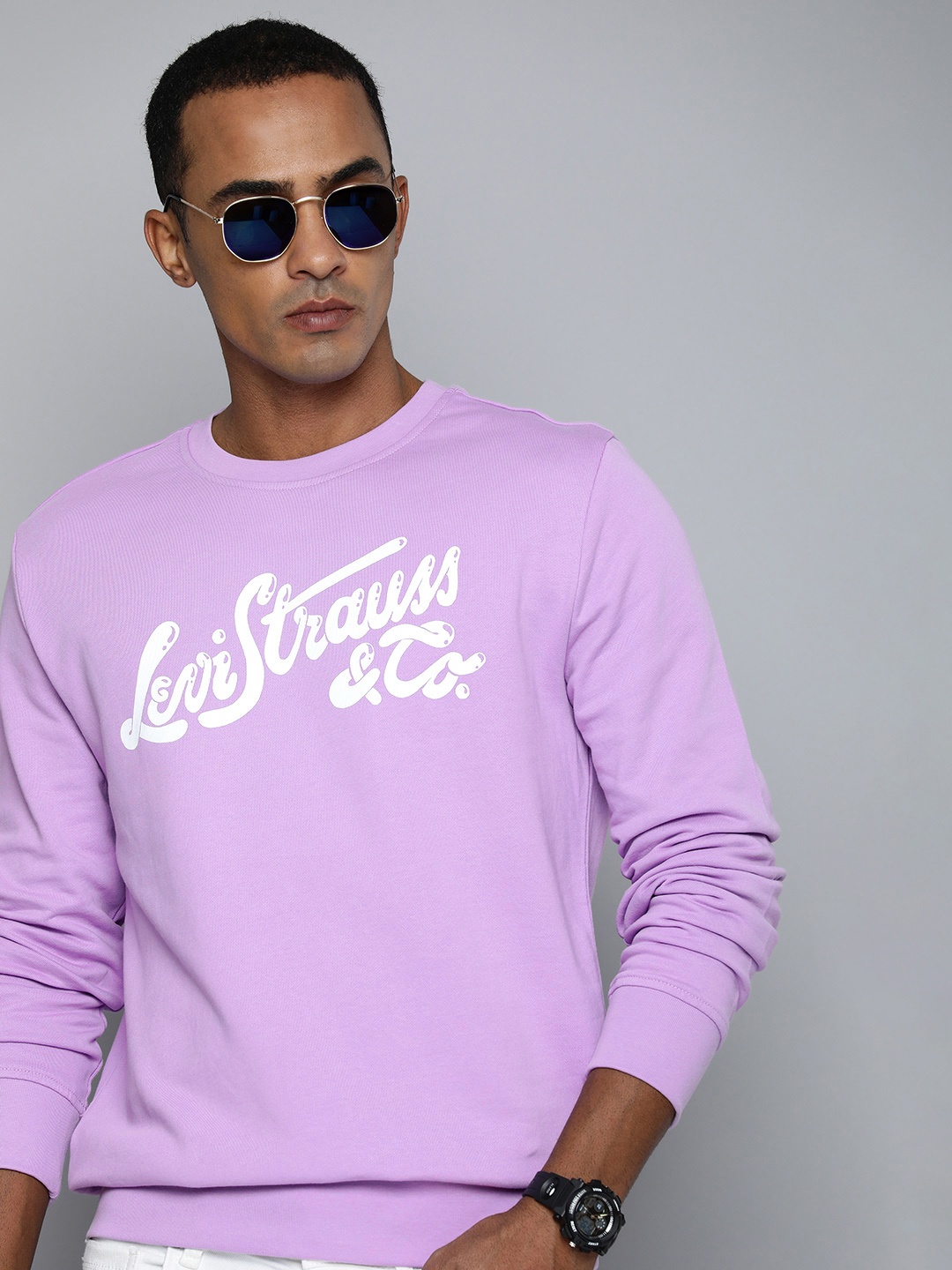

Levis Pure Cotton Brand Logo Printed Sweatshirt, Purple