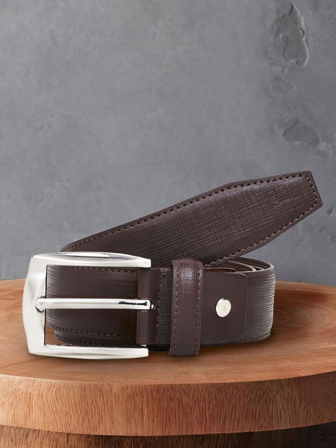 

Pacific Gold Men Textured Formal Belt, Brown