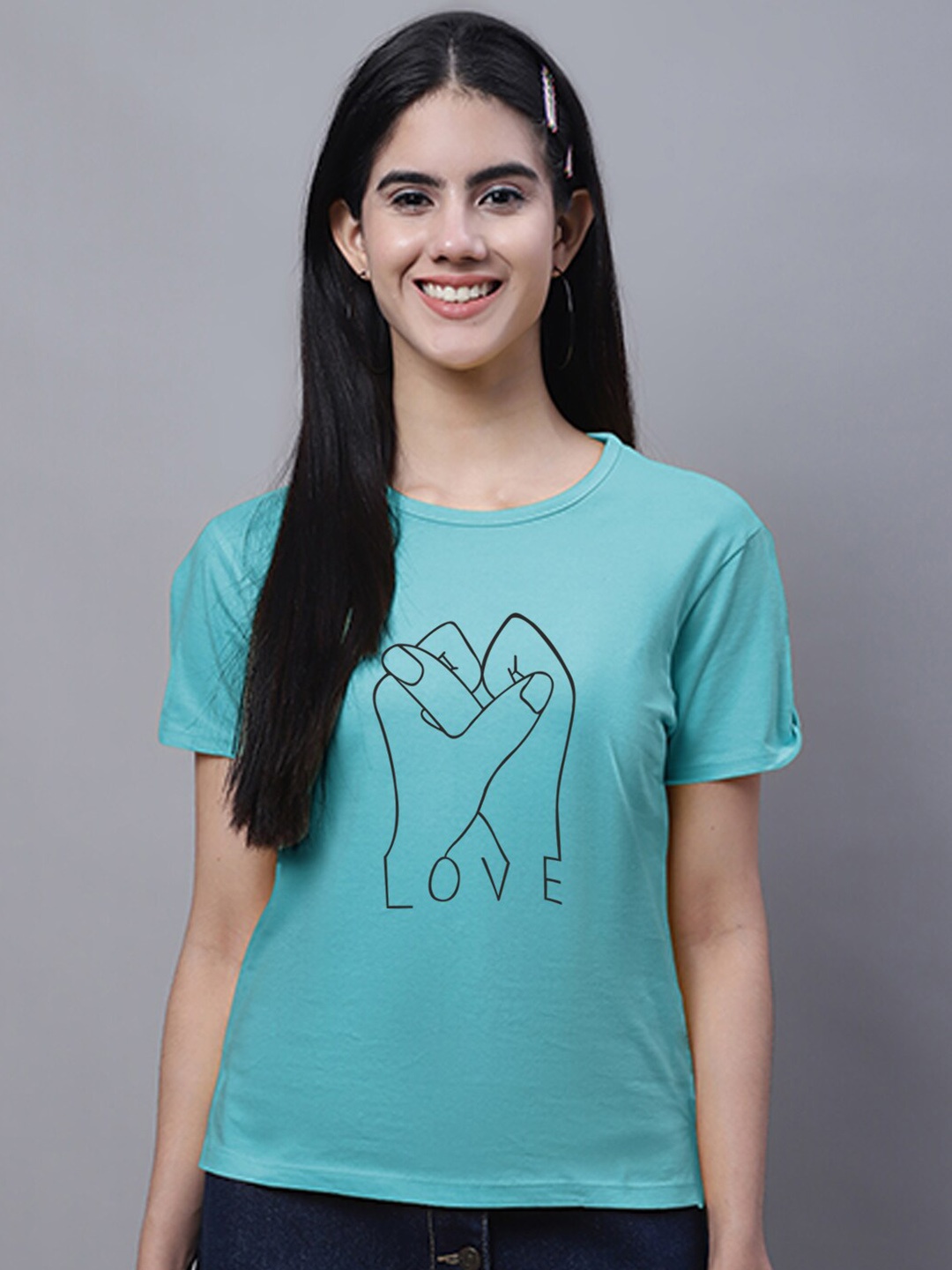 

FBAR Graphic Printed Pure Cotton T-shirt, Turquoise blue