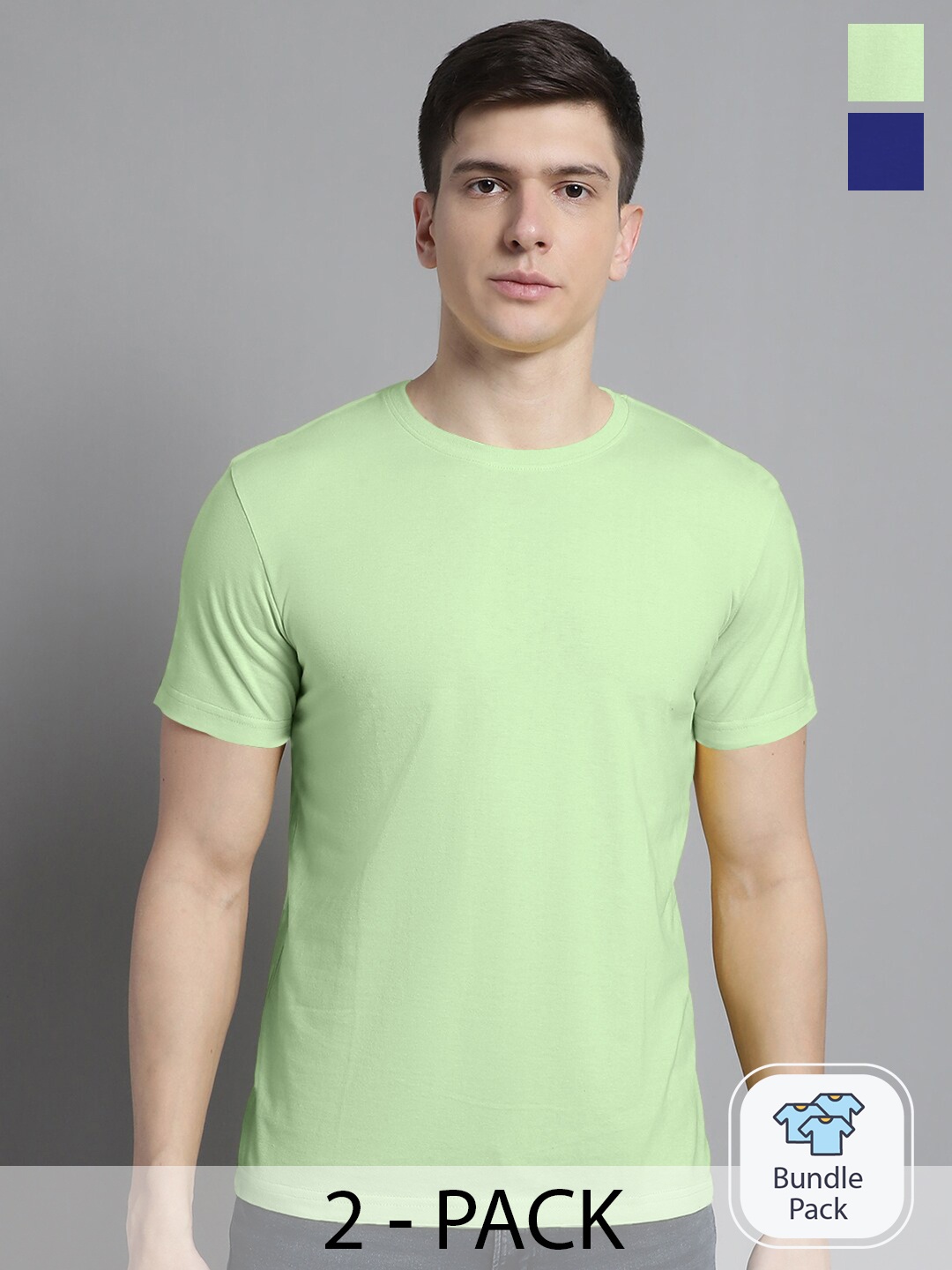 

FBAR Pack Of 2 Pure Cotton T Shirts, Blue