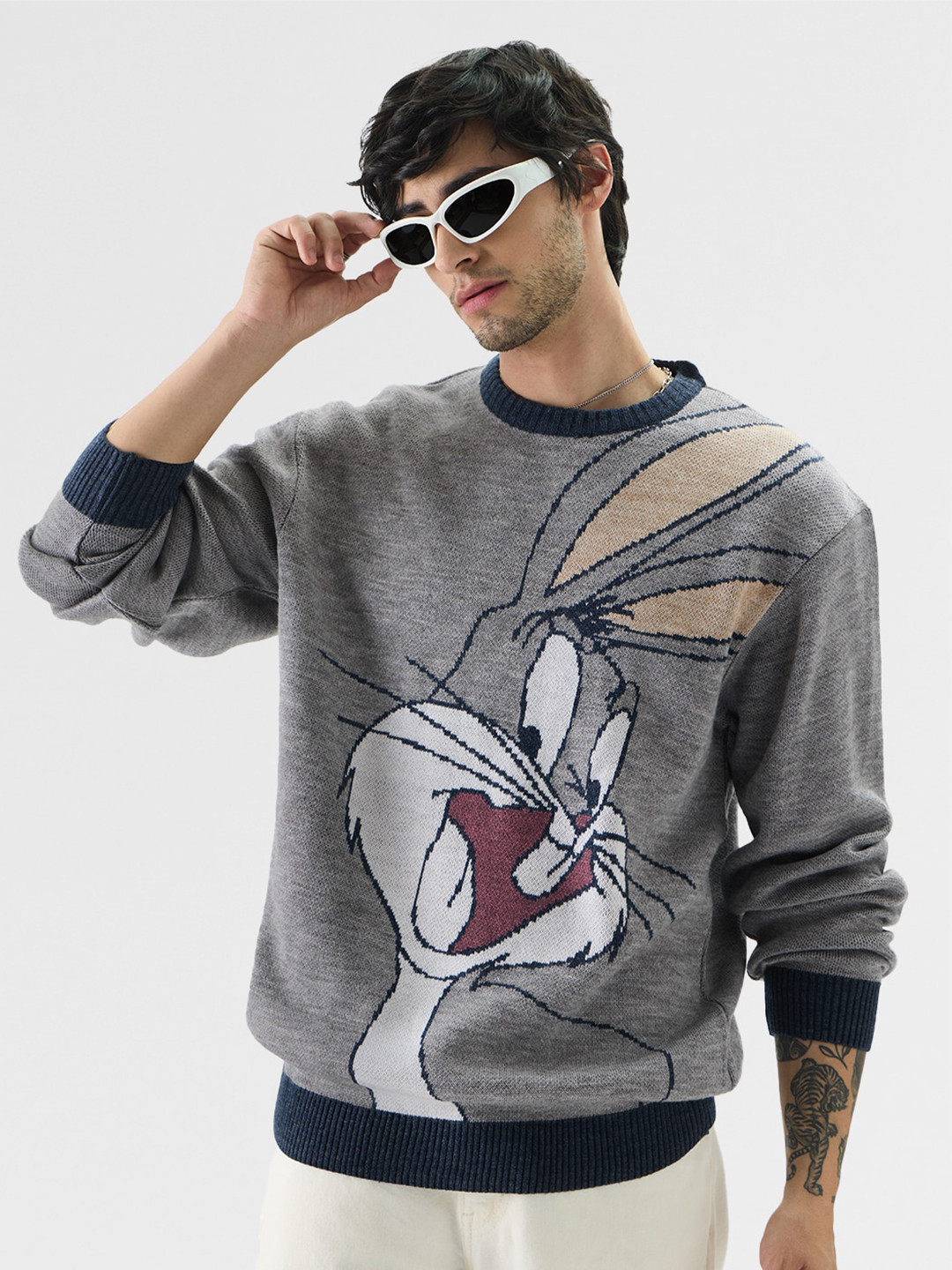 

The Souled Store Grey Bugs Bunny Printed Acrylic Sweatshirt