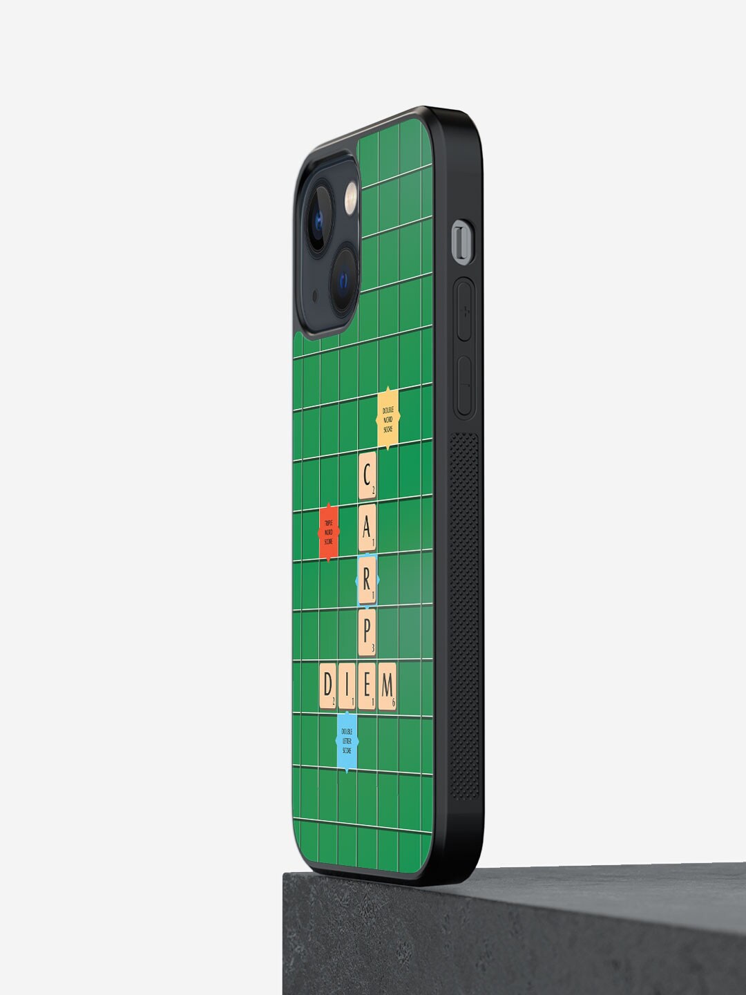 

macmerise Scrabble Game Printed iPhone 13 Phone Bumper Case Cover, Green