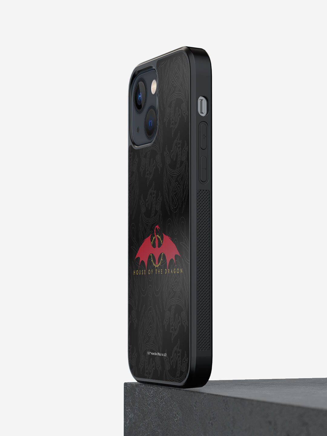 

macmerise Dragon Printed Glossy Finish iPhone 13 Phone Bumper Case Cover, Black