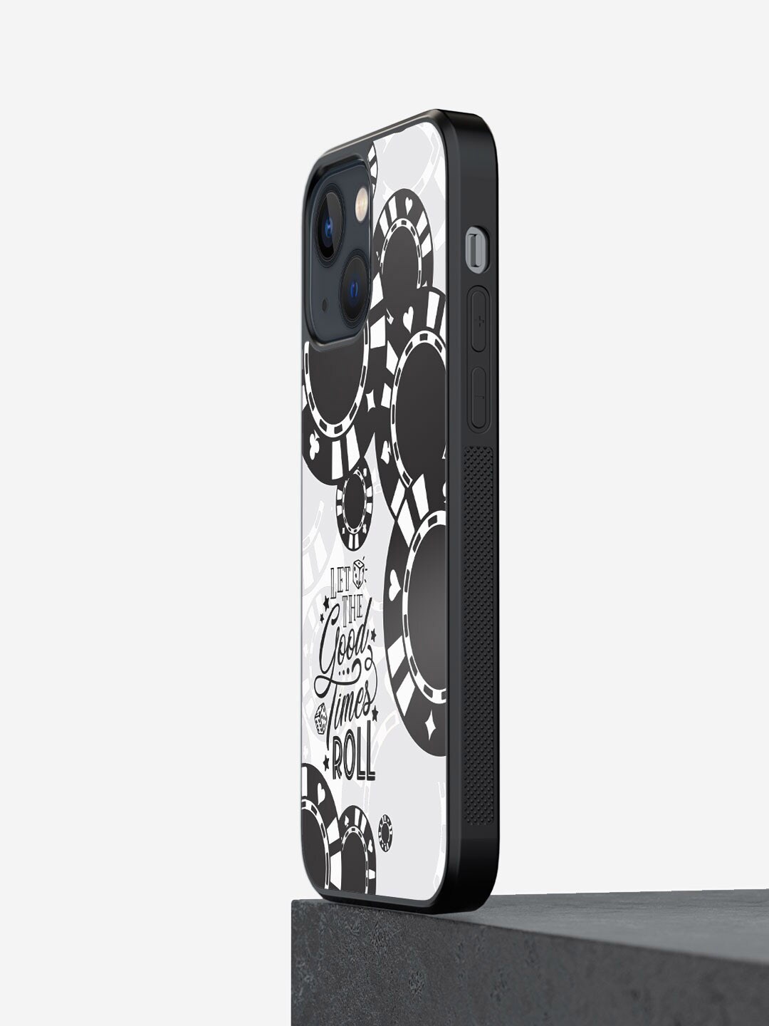 

macmerise Let the Good Times Roll Printed iPhone 13 Phone Bumper Case Cover, Black