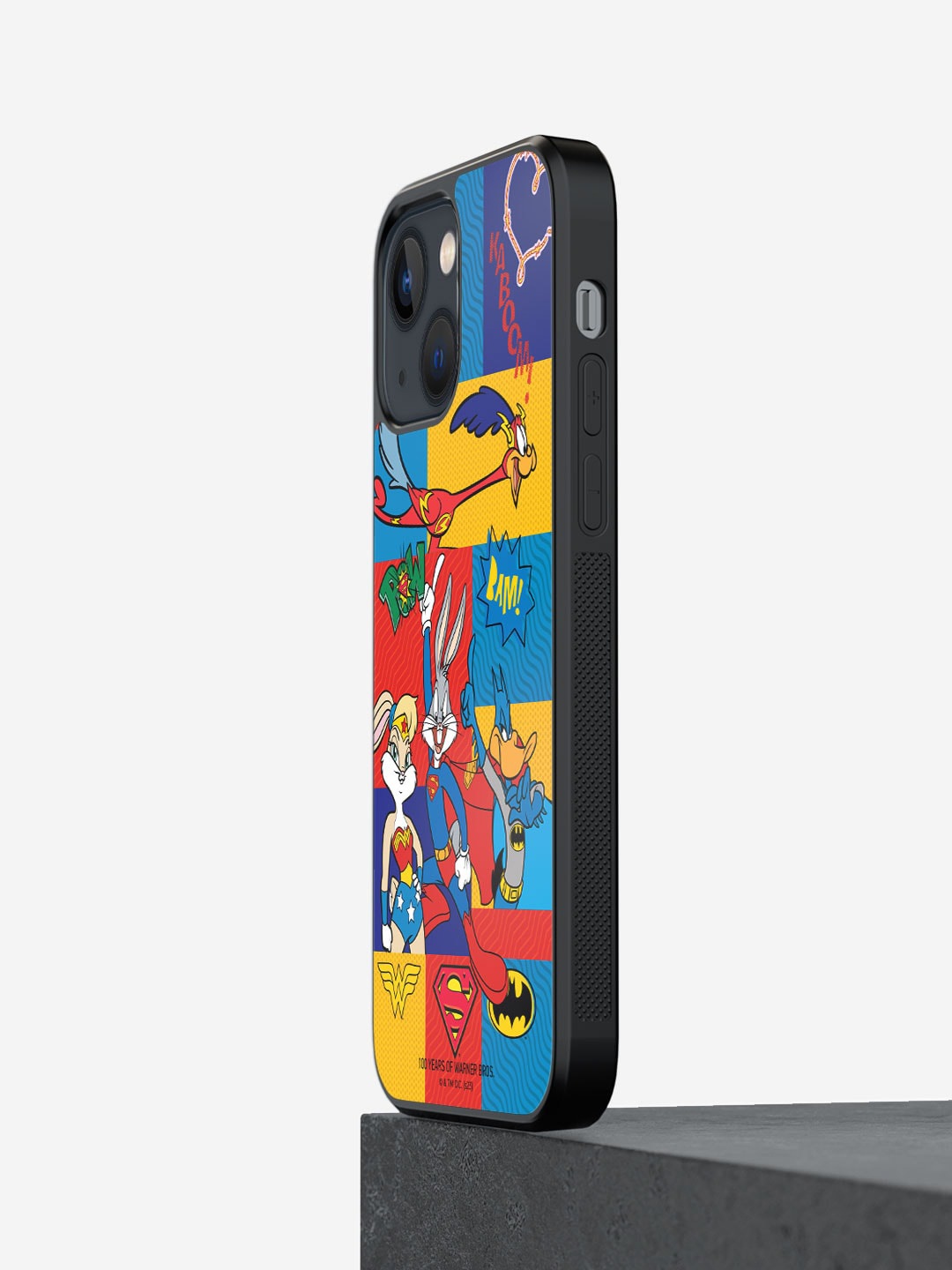 

macmerise Justice League Shuffle Printed iPhone 13 Bumper Case Cover, Blue