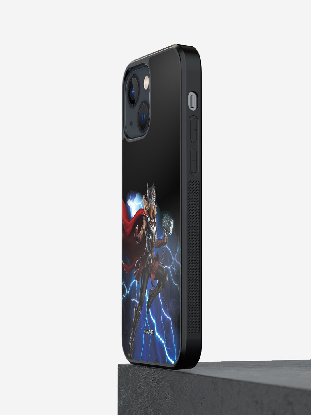 

macmerise Mighty Thor Attack Printed iPhone 13 Bumper Case Cover, Black