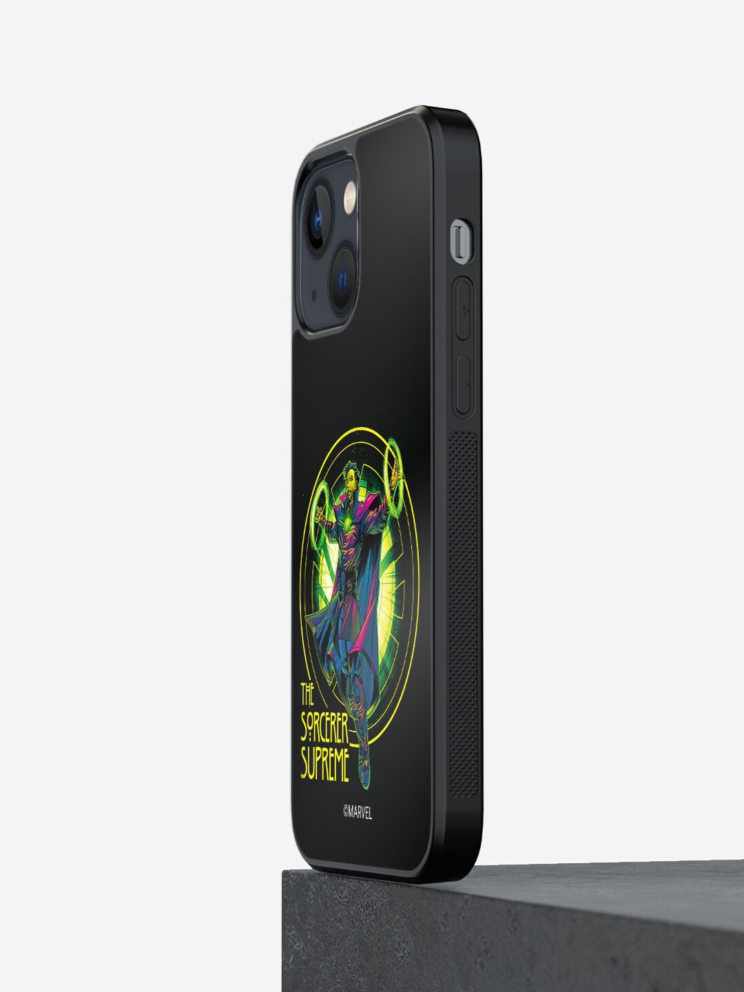 

macmerise Superhero Printed iPhone 13 Phone Bumper Case, Black