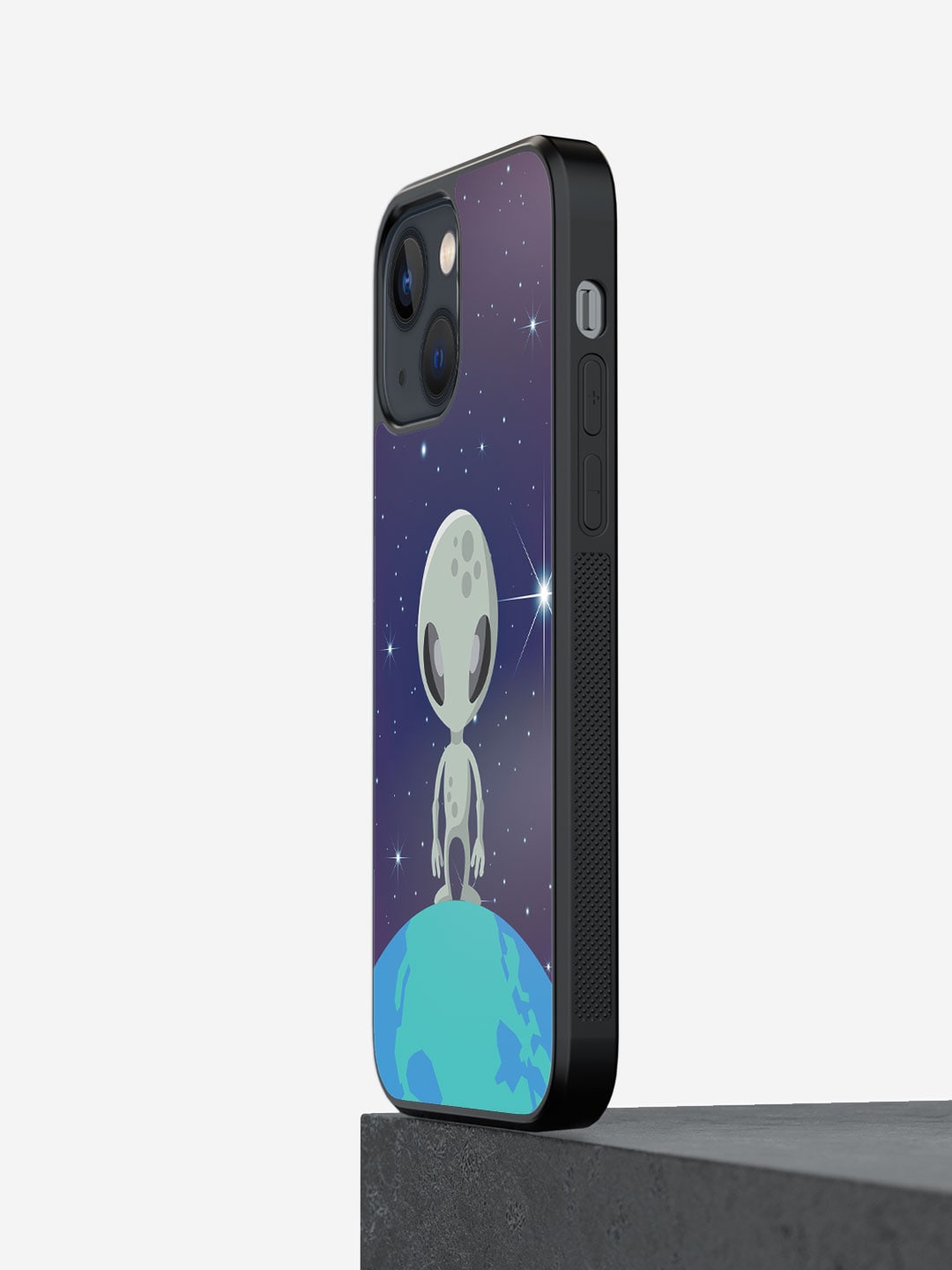 

macmerise Alien Printed iPhone 13 Phone Bumper Case Cover, Blue