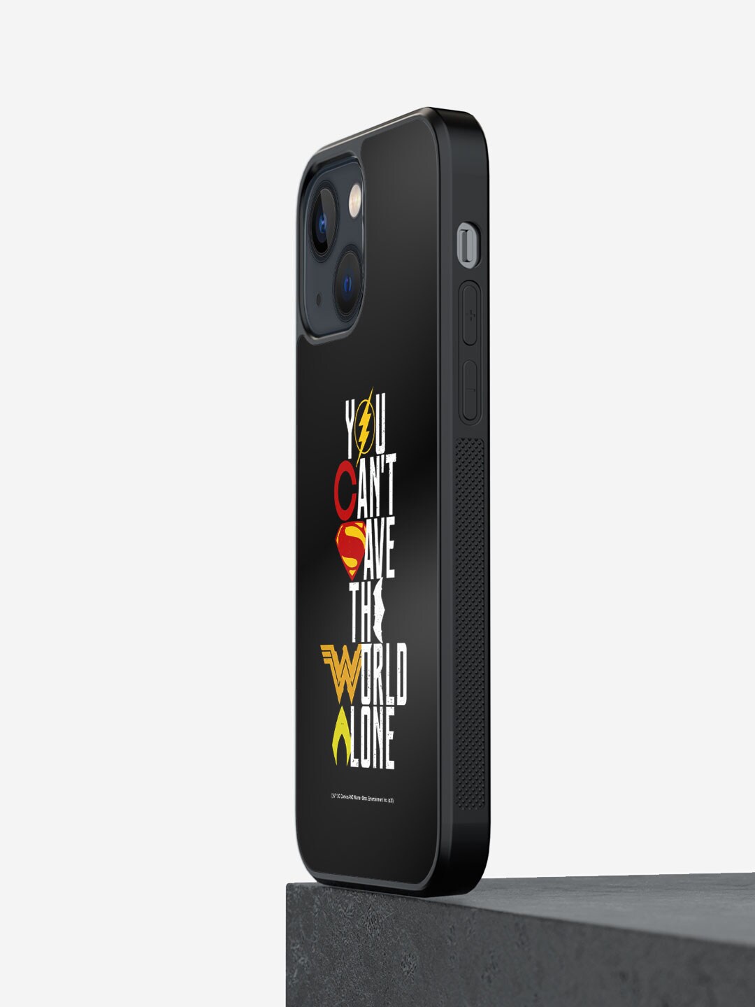 

macmerise Justice League Motto Printed iPhone 13 Bumper Case Cover, Black