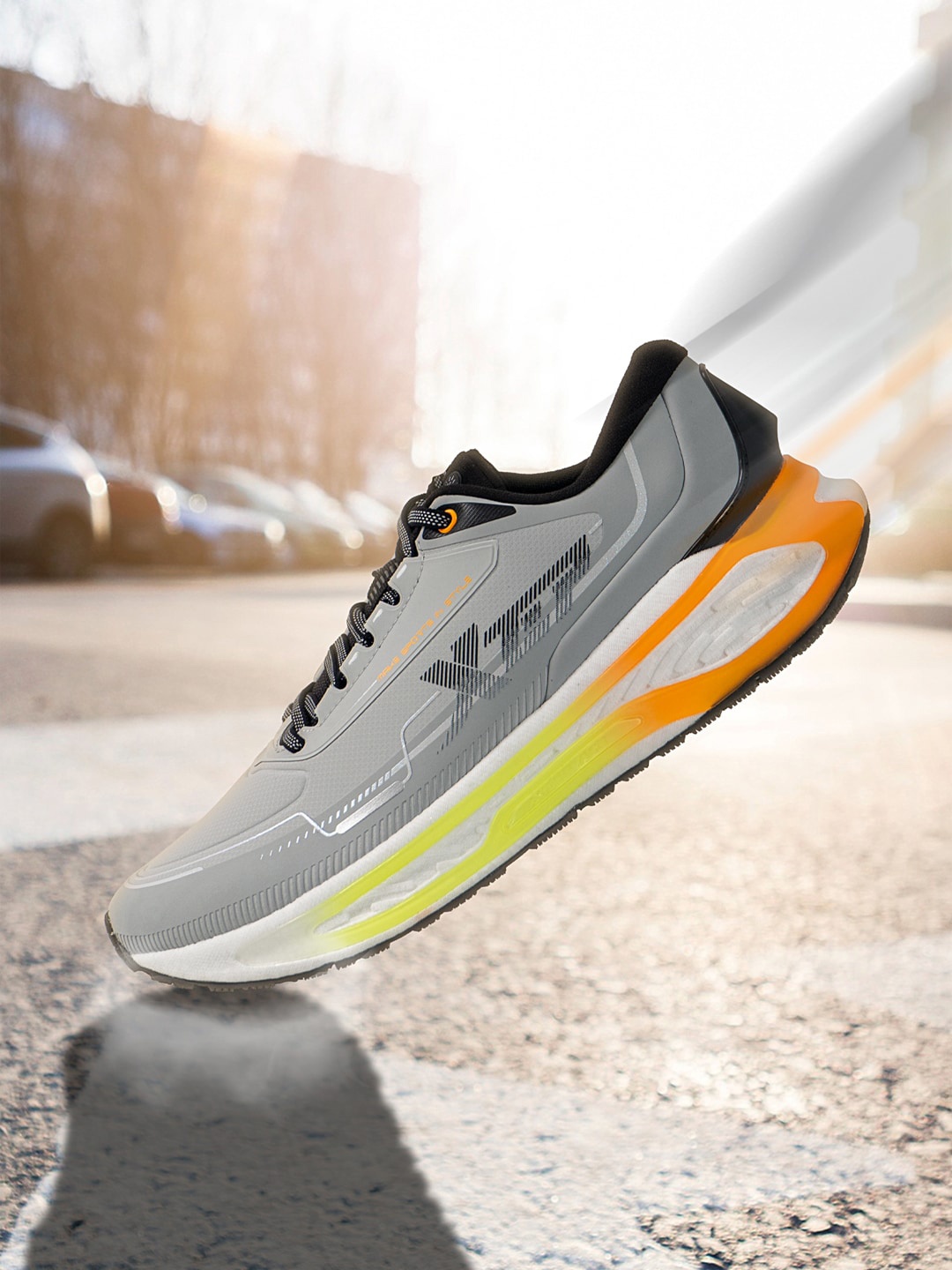 

Xtep Men Water Resistance & Snow Protection Leather Running Shoes, Grey