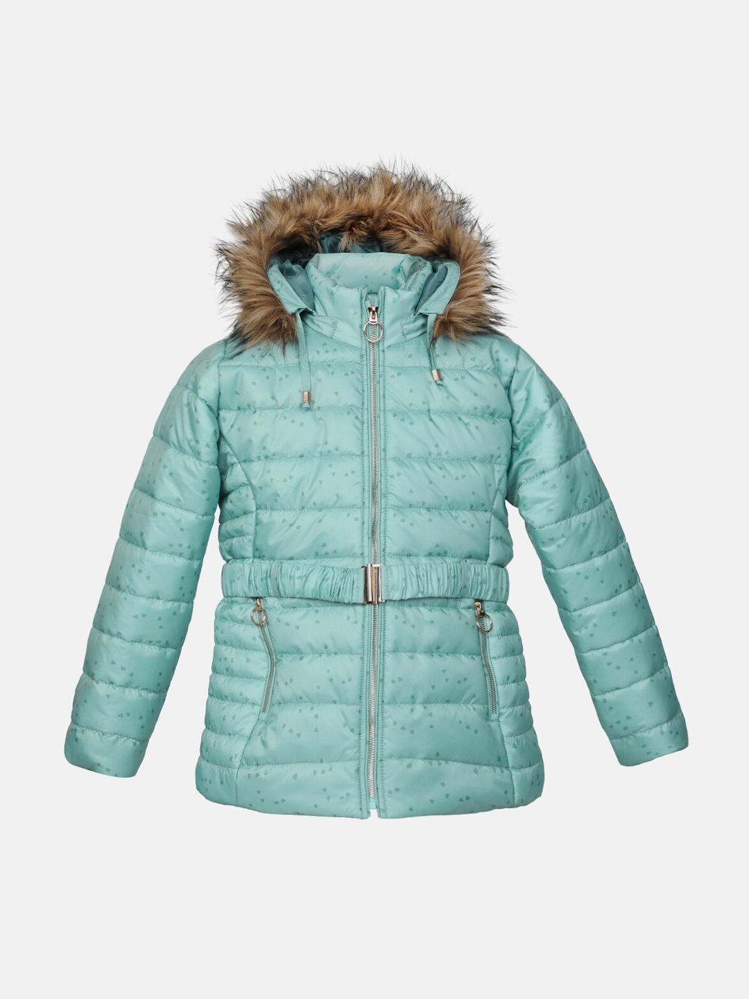 

CHKOKKO Girls Hooded Puffer Jacket, Green