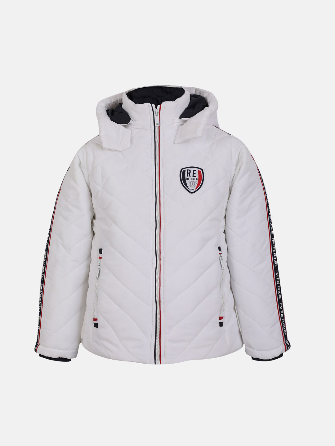 

CHKOKKO Boys Full Sleeves Quilted Jacket, White