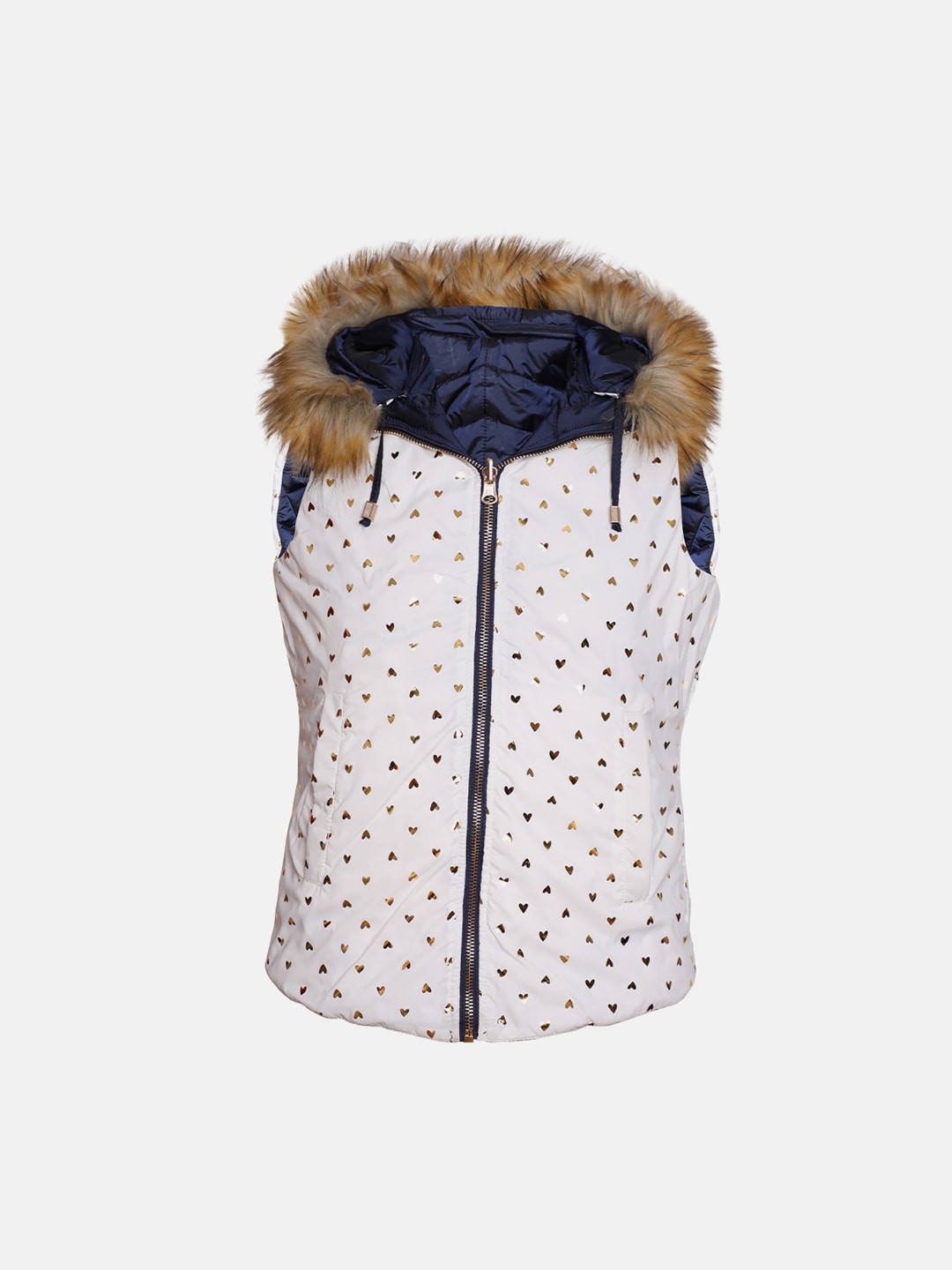 

CHKOKKO Girls Hooded Reversible Puffer Jacket, Blue