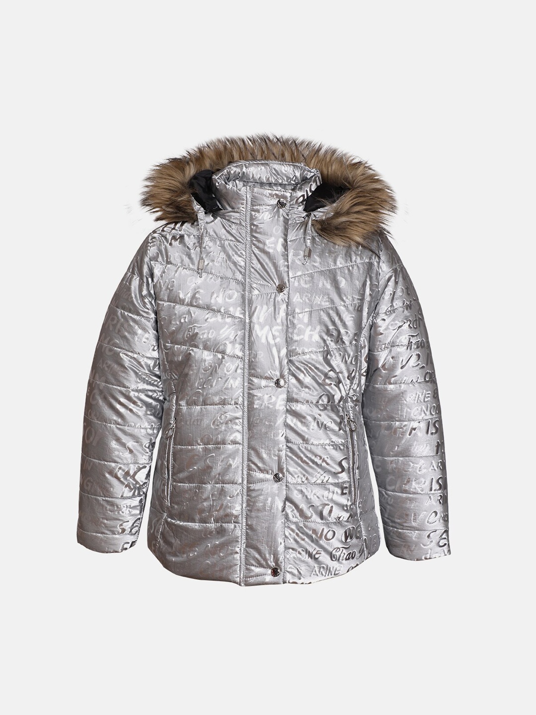 

CHKOKKO Girls Hooded Puffer Jacket, Grey